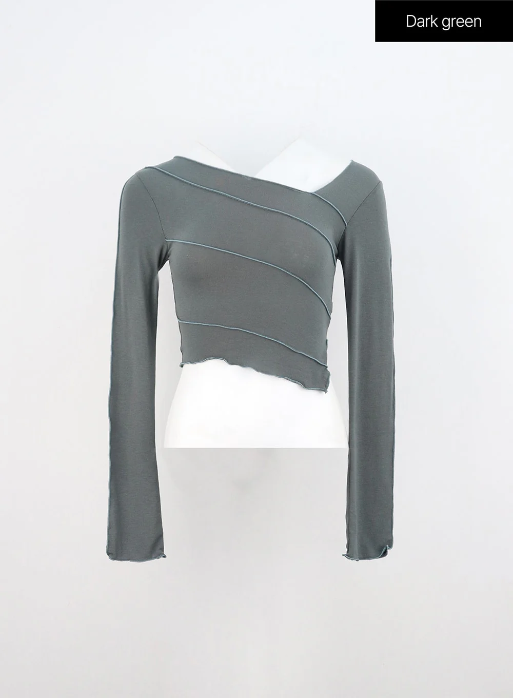 Slim Fit Long Sleeve Crop Tee IN310 - Image 10