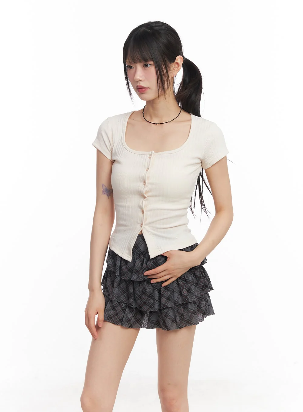 Slim-Fit Short Sleeve Cardigan CY514 - Image 8