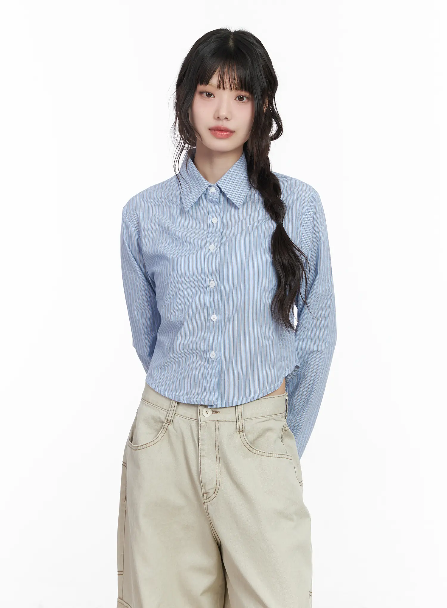 Slim-Fit Striped Collared Shirt CM526 - Image 2