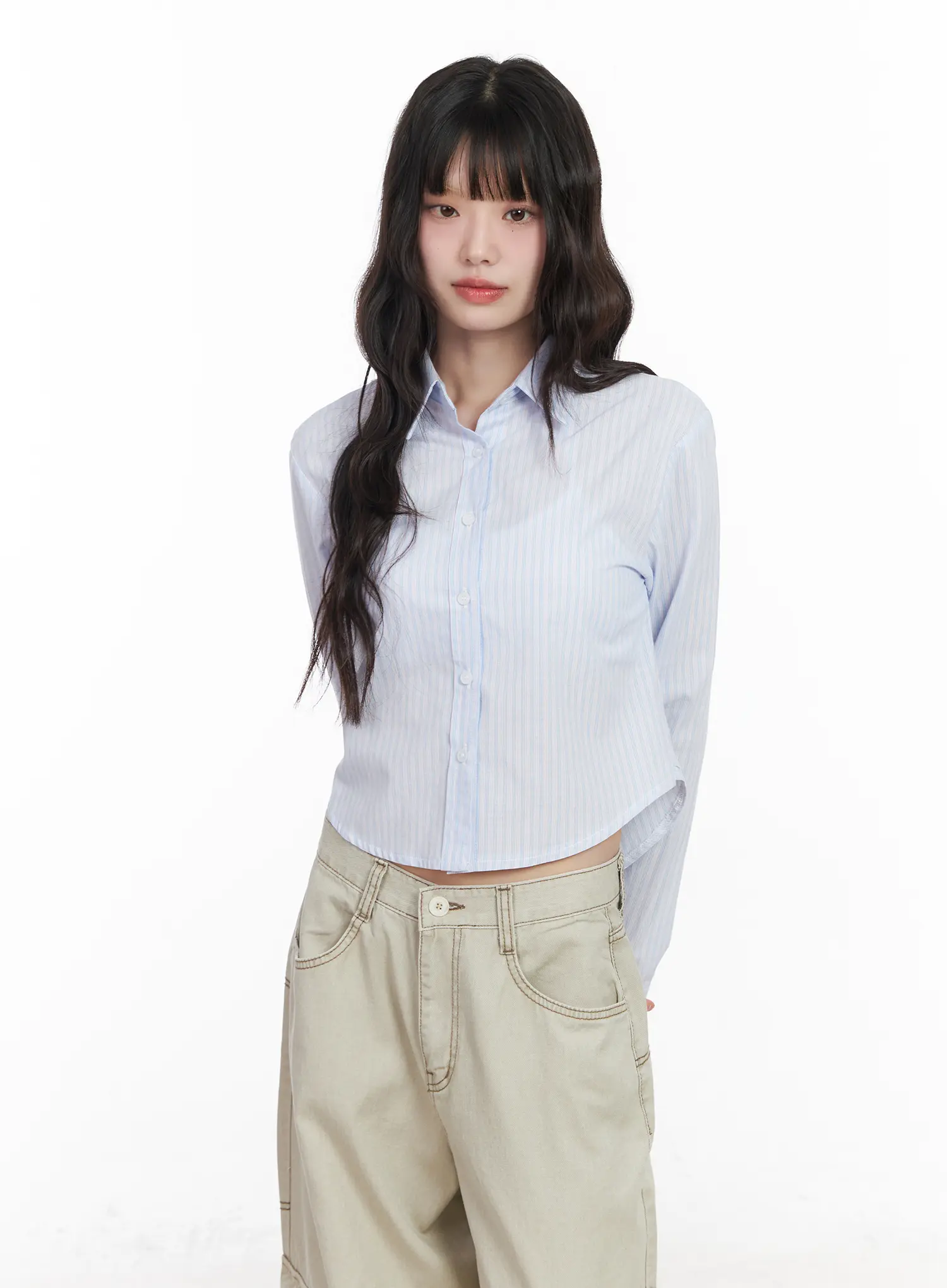 Slim-Fit Striped Collared Shirt CM526 - Image 8