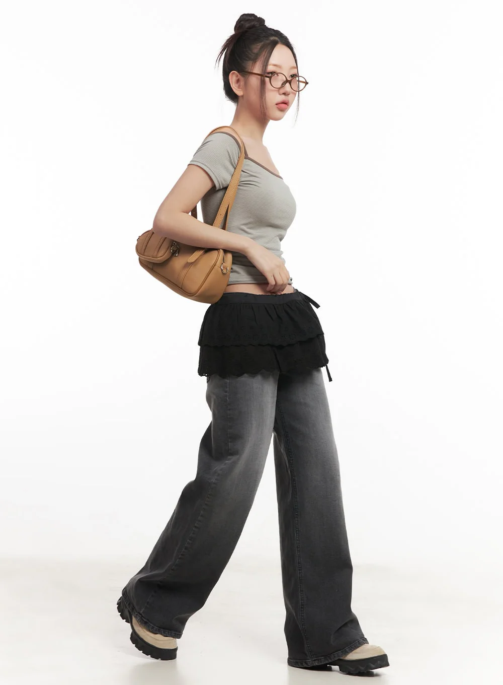 Slim-Fit Stylish Crop Tee & Cami Set CM528 - Image 2