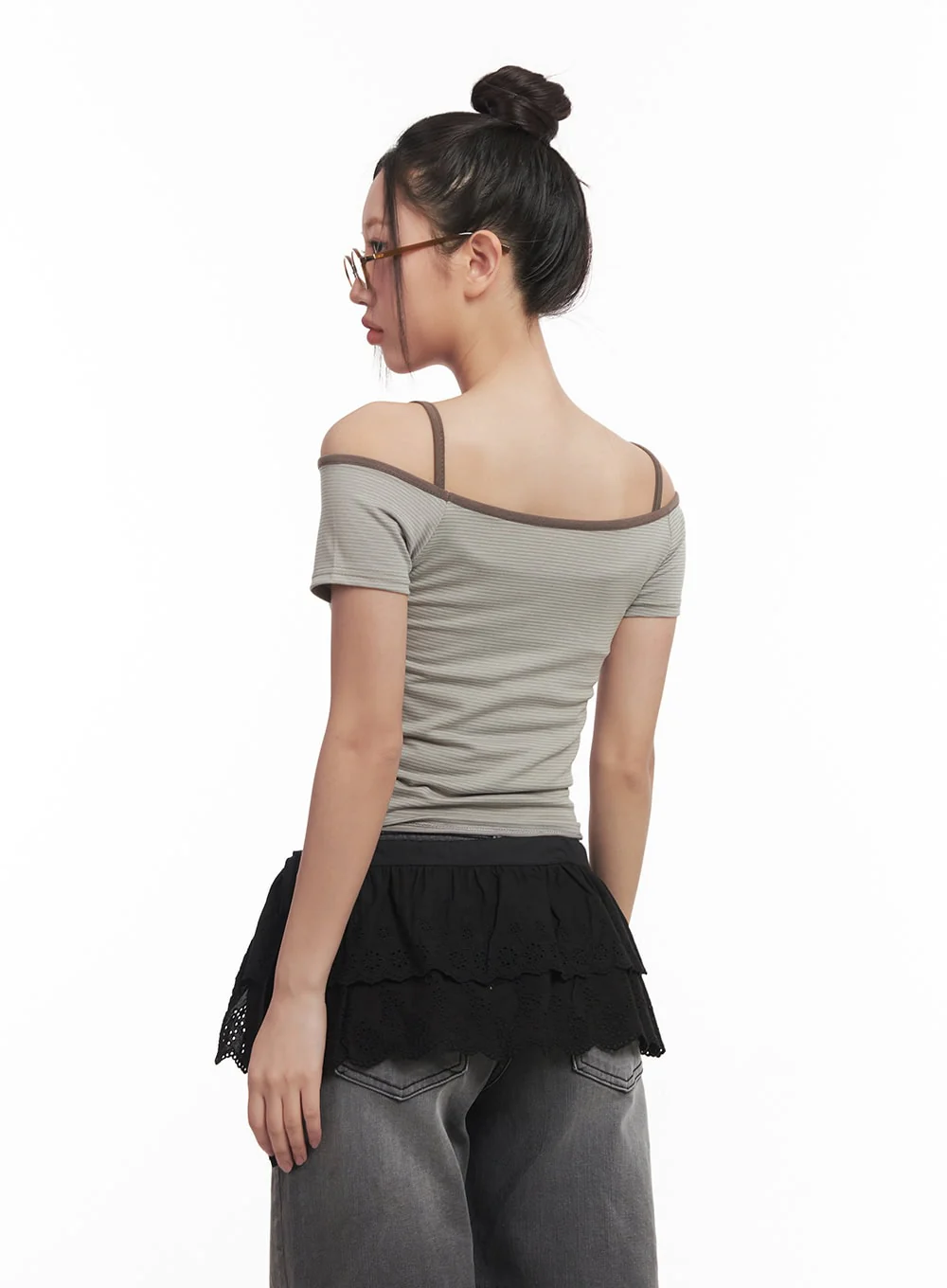 Slim-Fit Stylish Crop Tee & Cami Set CM528 - Image 4