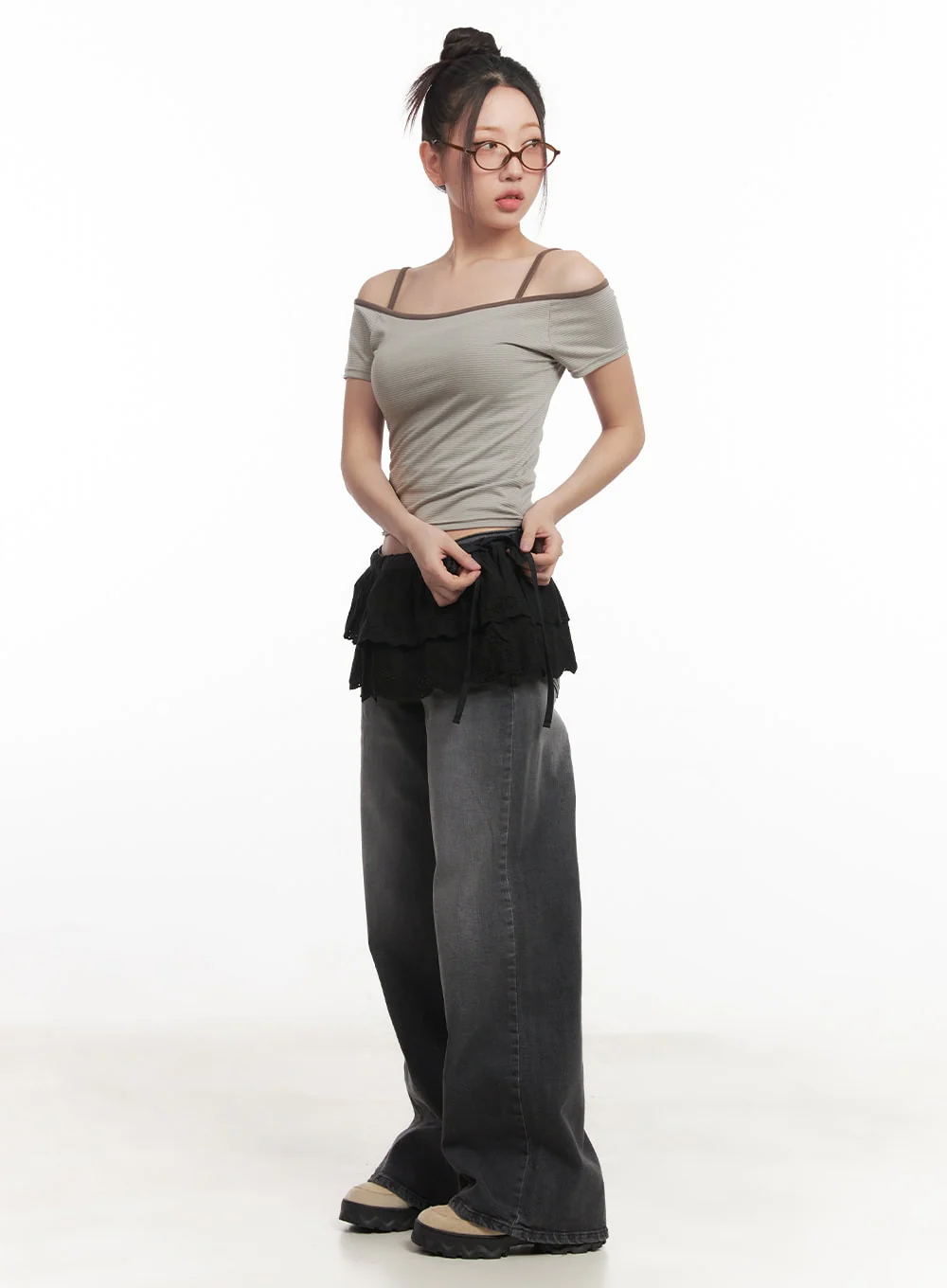 Slim-Fit Stylish Crop Tee & Cami Set CM528 - Image 6