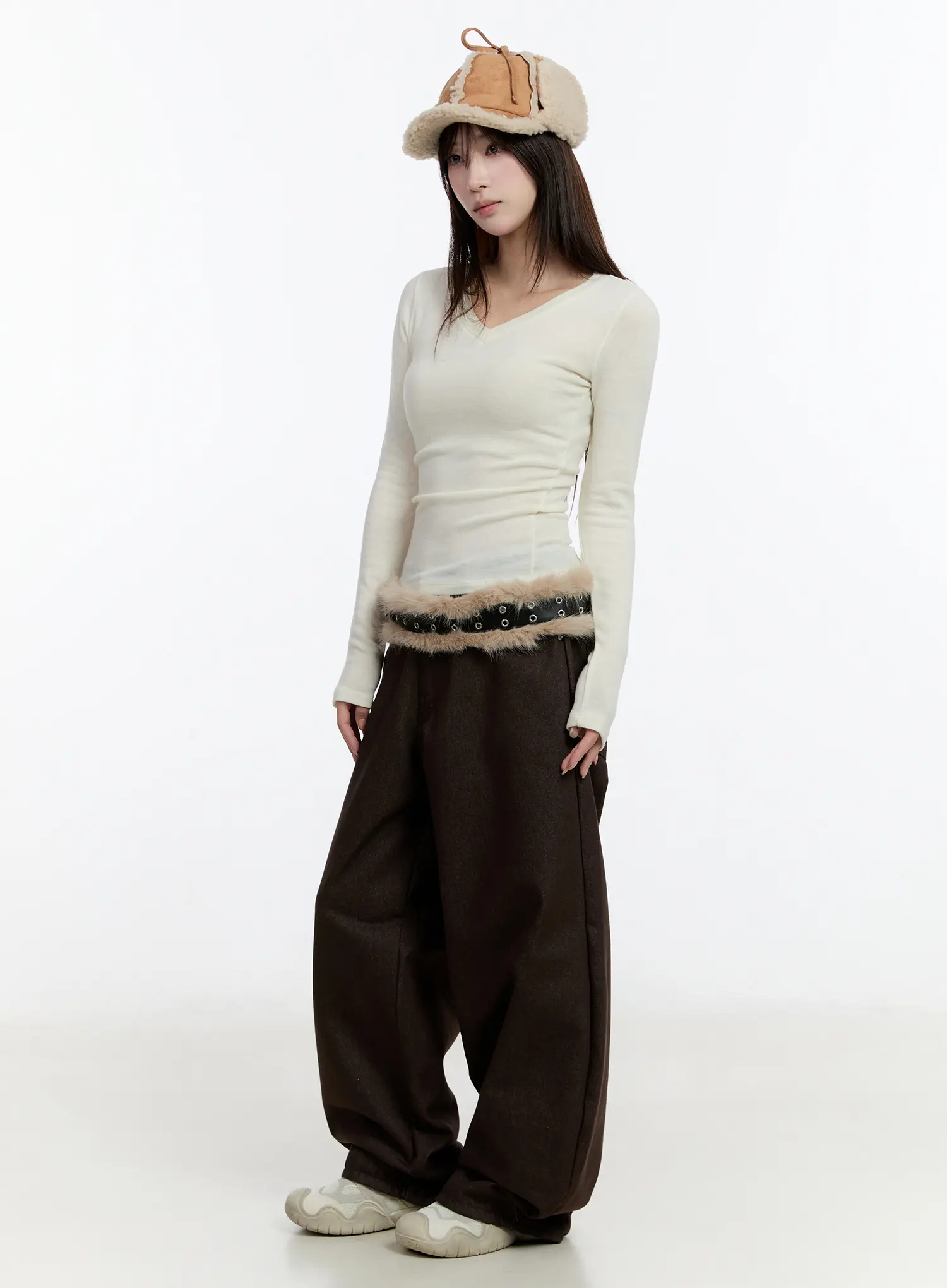 Slim Fit V-Neck Long Sleeve Top CN524 - Image 7