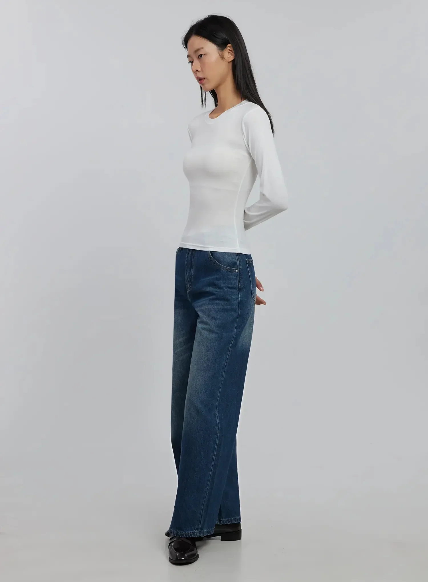 Slim Round Long Sleeve Top IJ508 - Image 10