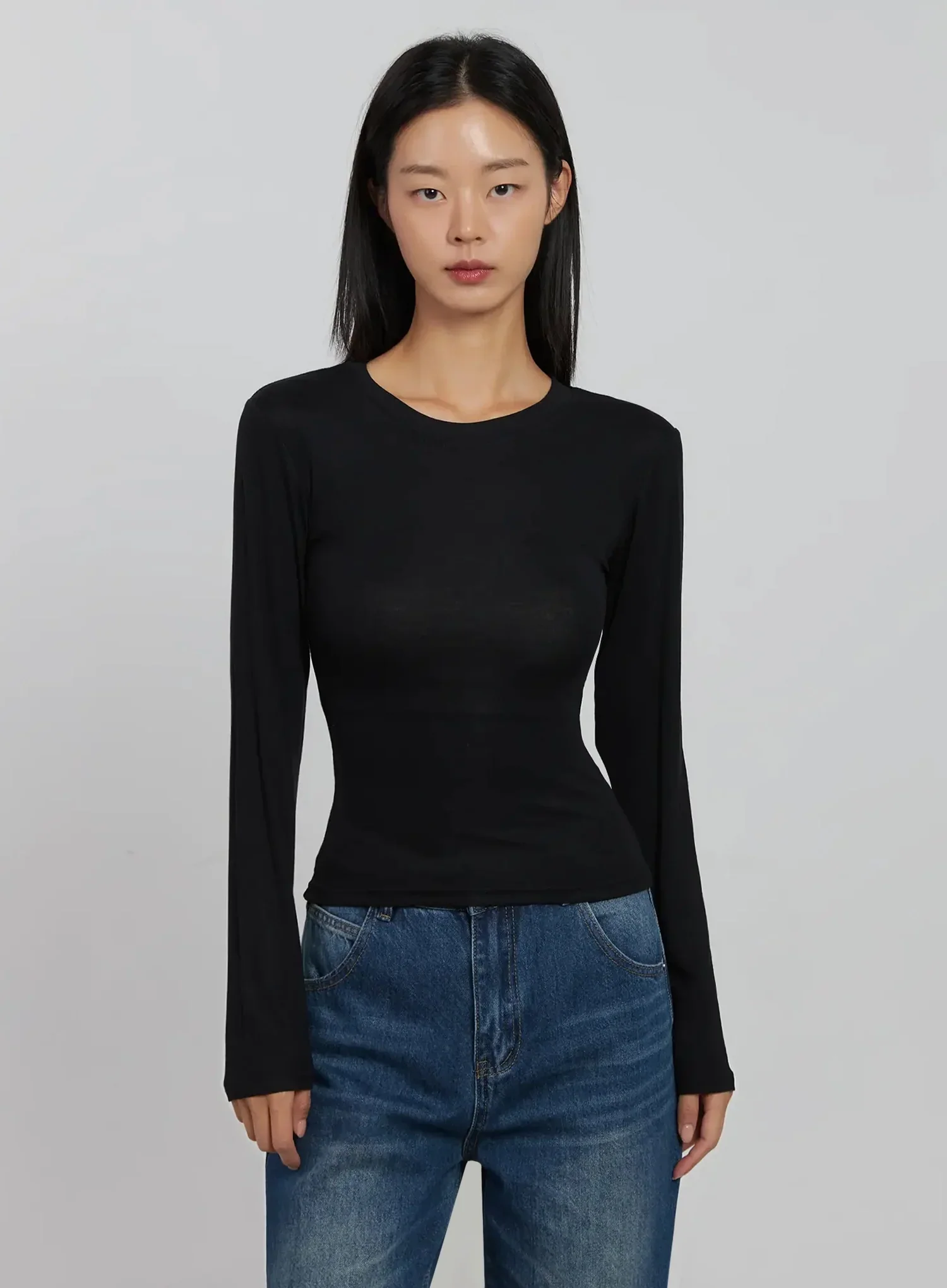 Slim Round Long Sleeve Top IJ508 - Image 12