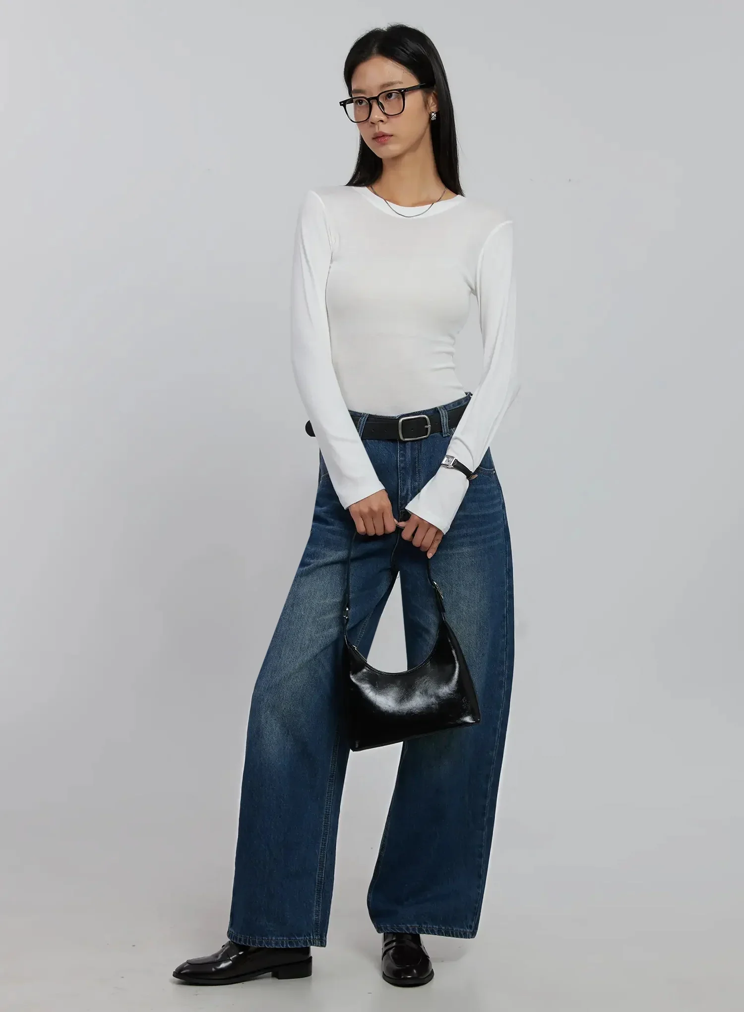 Slim Round Long Sleeve Top IJ508 - Image 2
