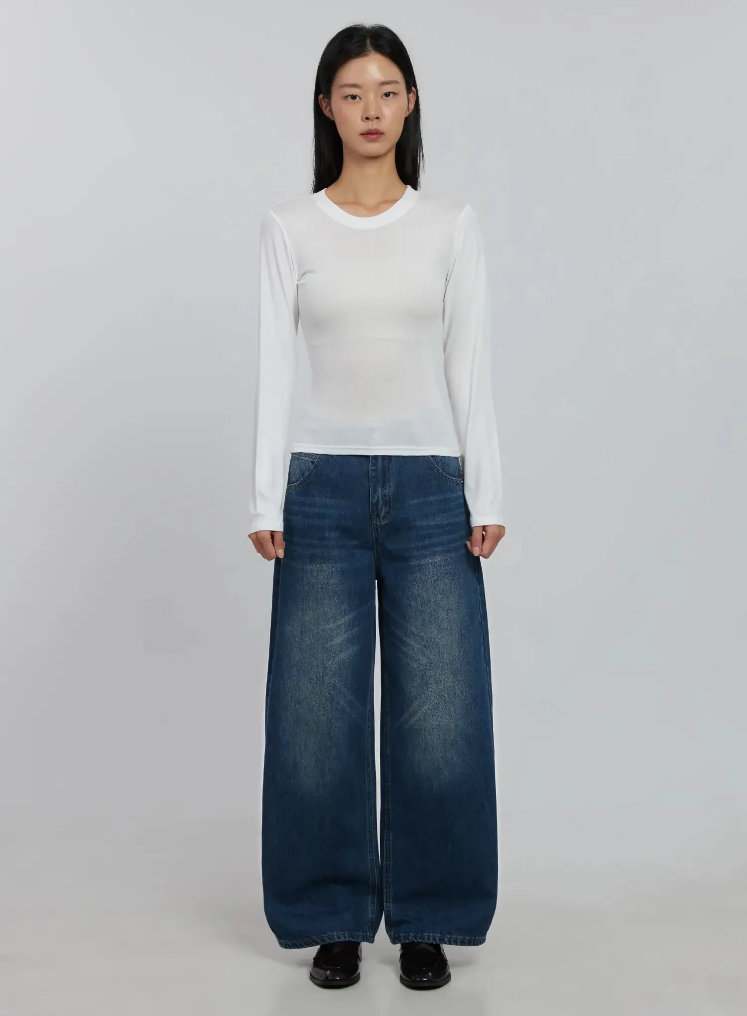 Slim Round Long Sleeve Top IJ508 - Image 6