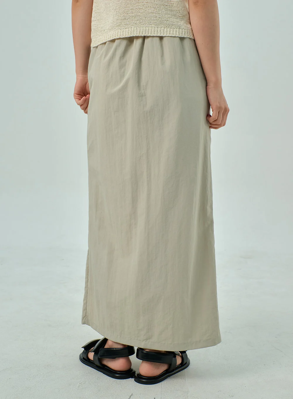 Slit Nylon Maxi Skirt OY310 - Image 3