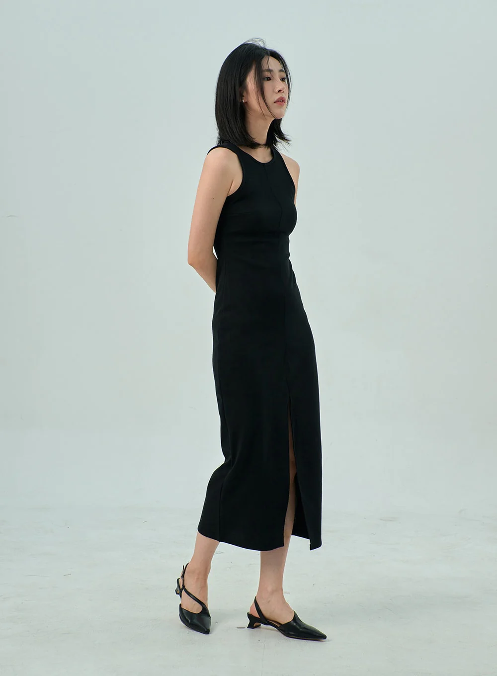 Slit Sleeveless Maxi Dress OY310