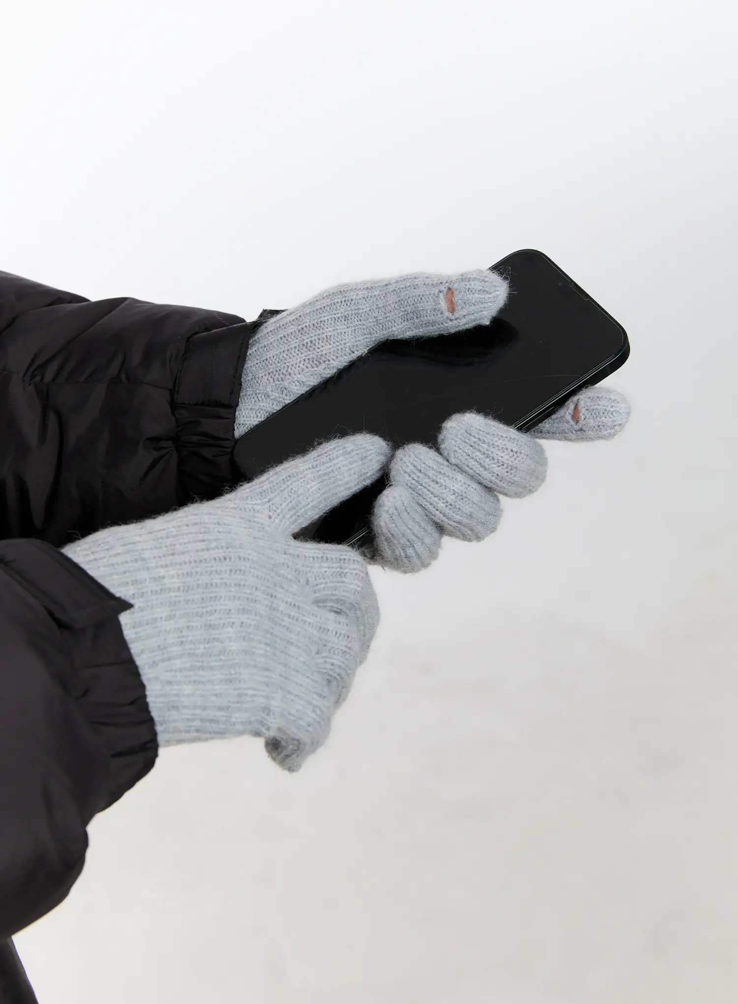 Smart Touch Ribbed Knit Gloves IN512 - Image 2