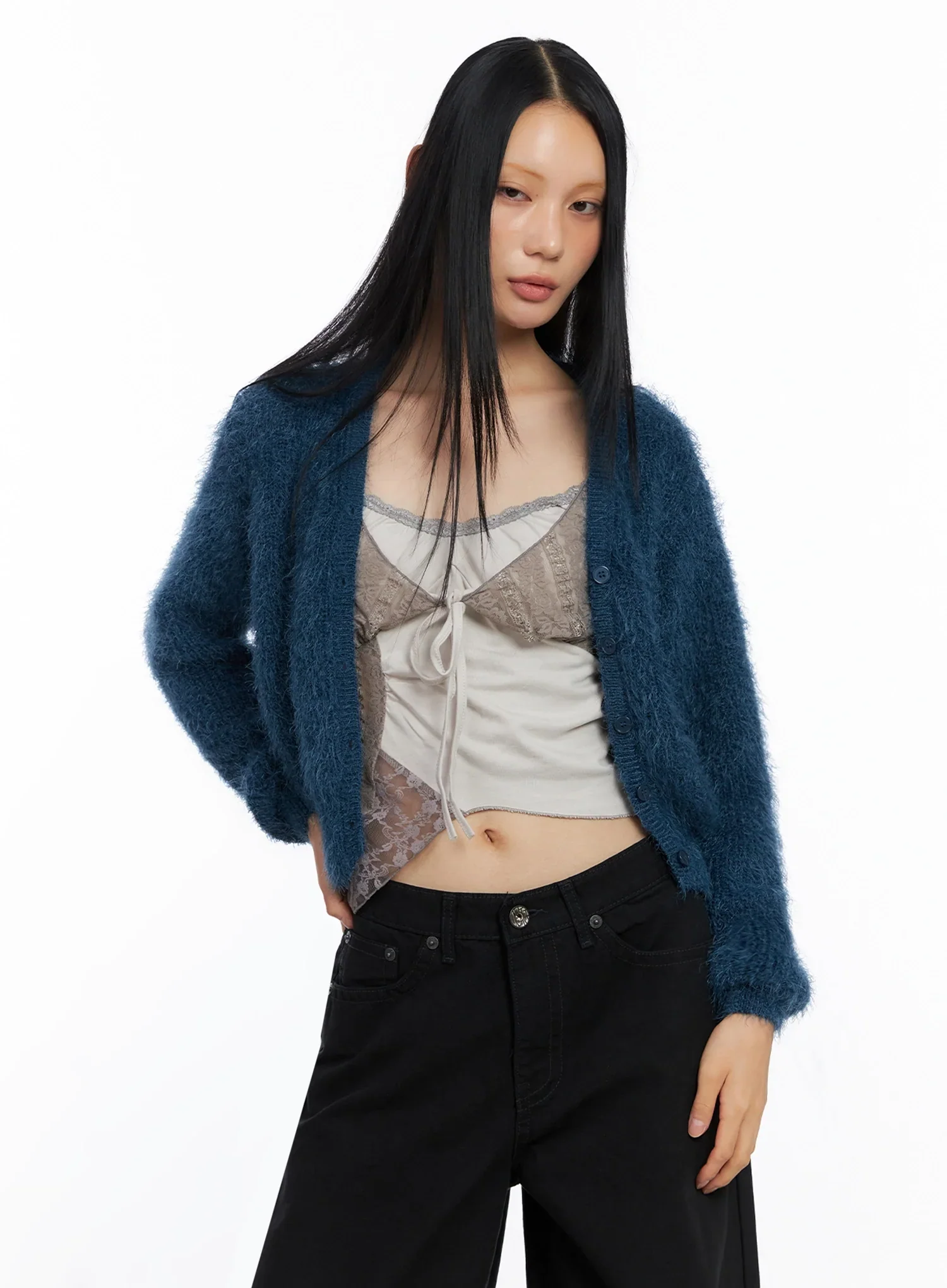 Soft Knit Buttoned Cardigan IO517 - Image 6