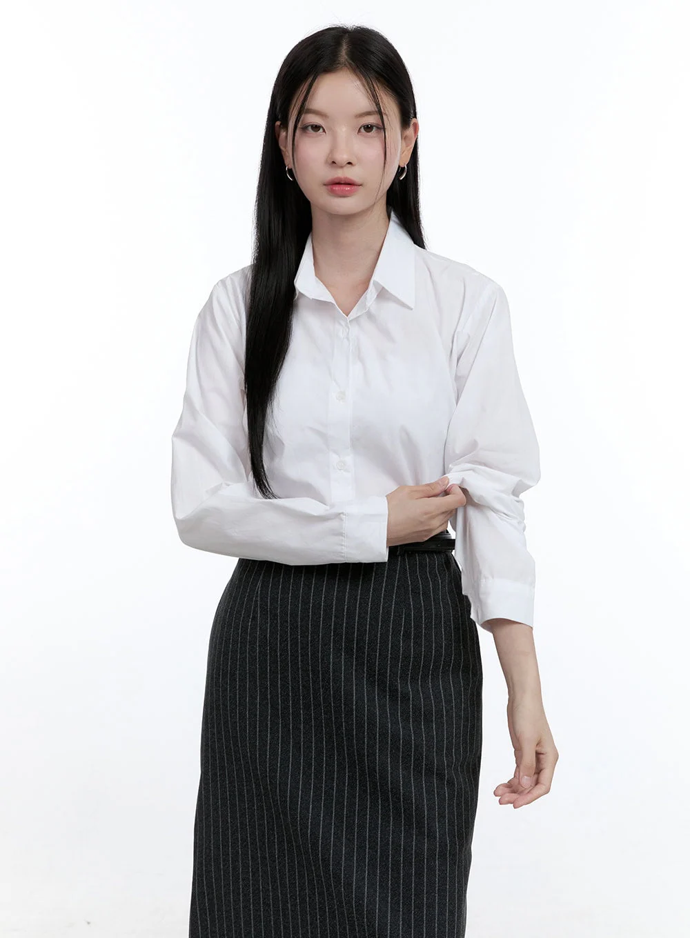 Solid Basics Long-Sleeve Shirt OO429 - Image 4
