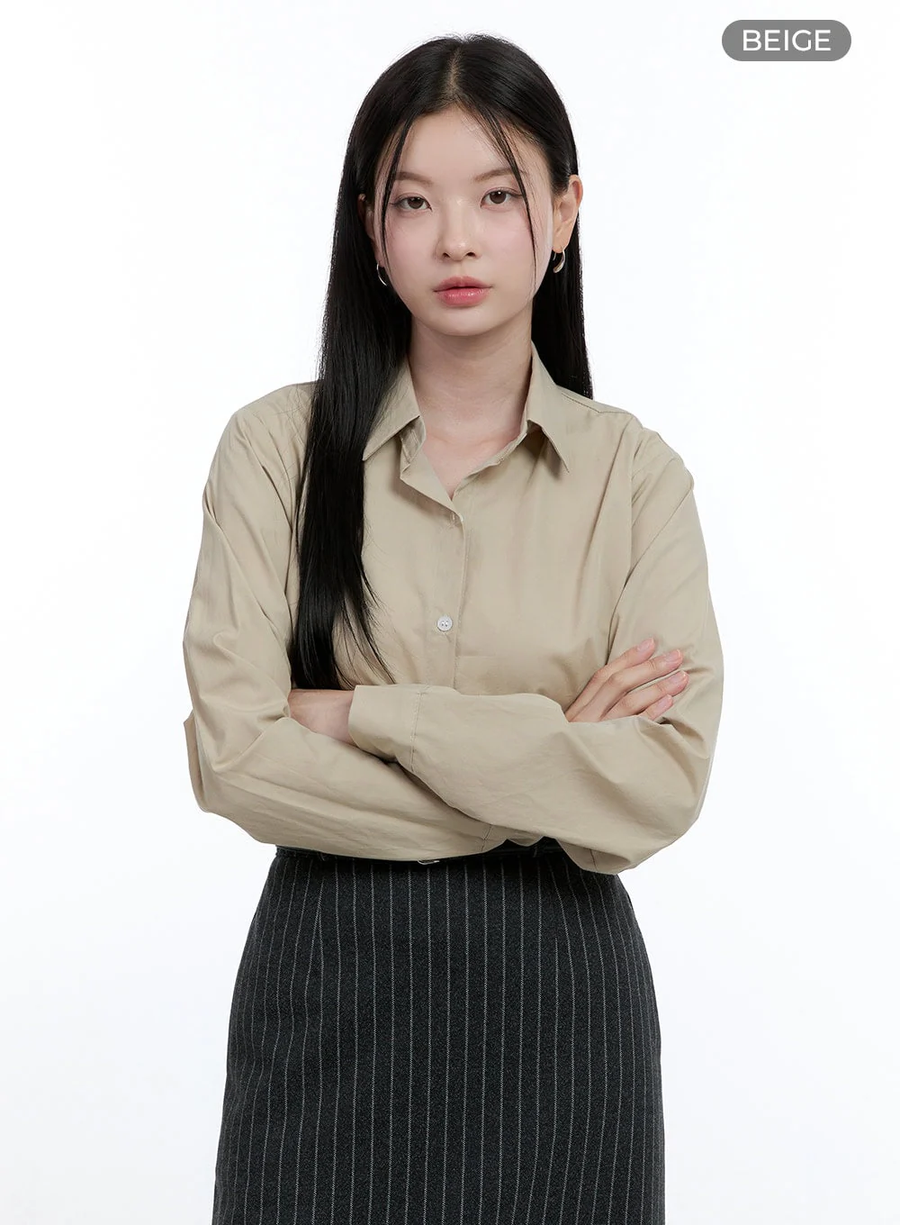 Solid Basics Long-Sleeve Shirt OO429 - Image 8