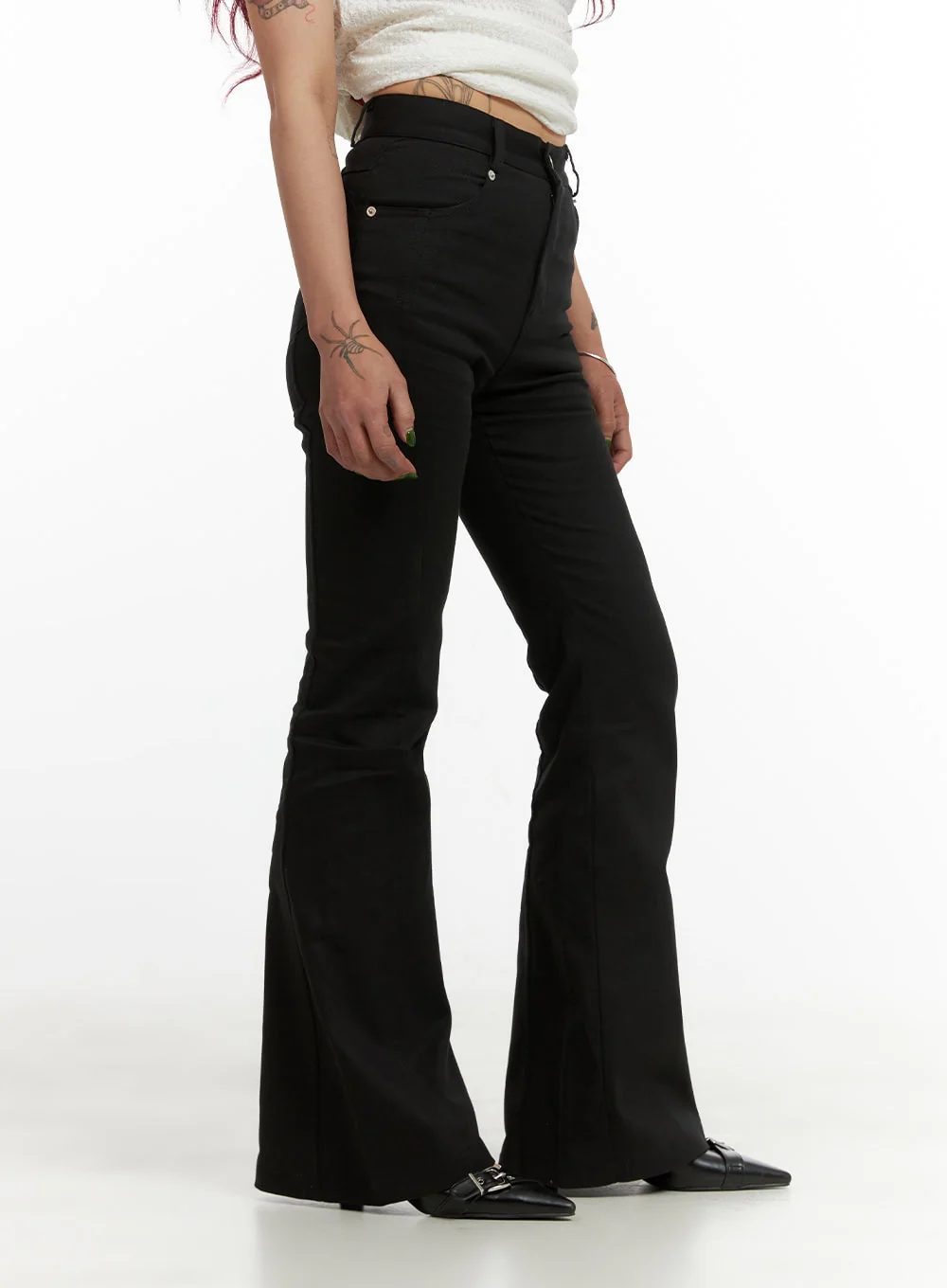 Solid Bootcut Cotton Pants CY430 - Image 4