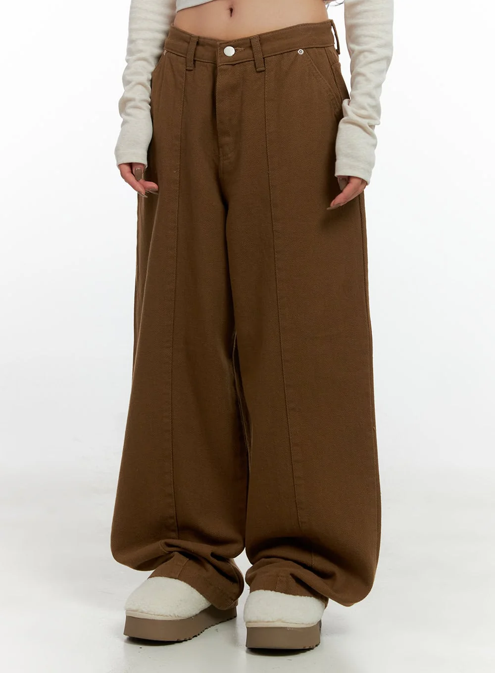 Solid Cotton Wide Leg Pants CN408 - Image 7