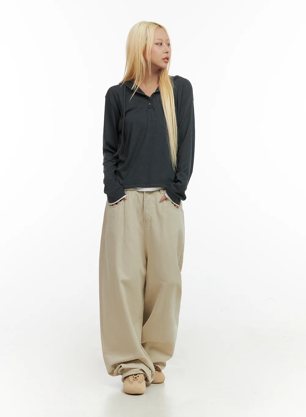 Solid Cotton Wide-Leg Pants CO415 - Image 2