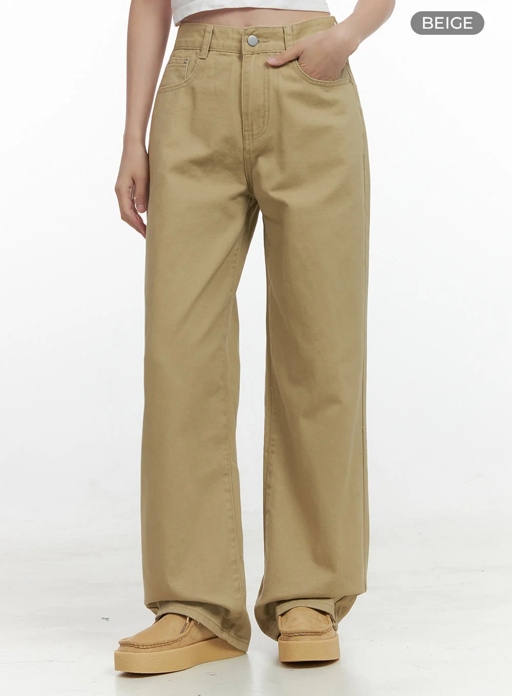Solid Cotton Wide Leg Pants OS423 - Image 8