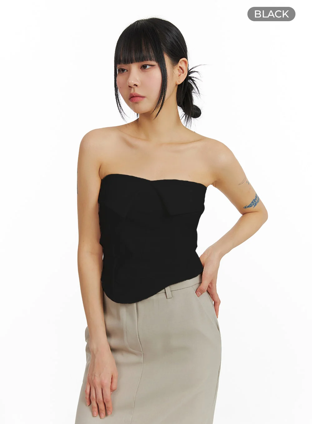 Solid Fold Over Tube Top IM414 - Image 10