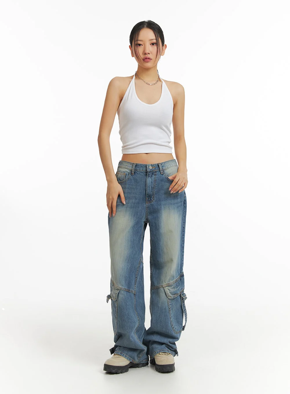 Solid Halter Crop Top CJ425 - Image 6