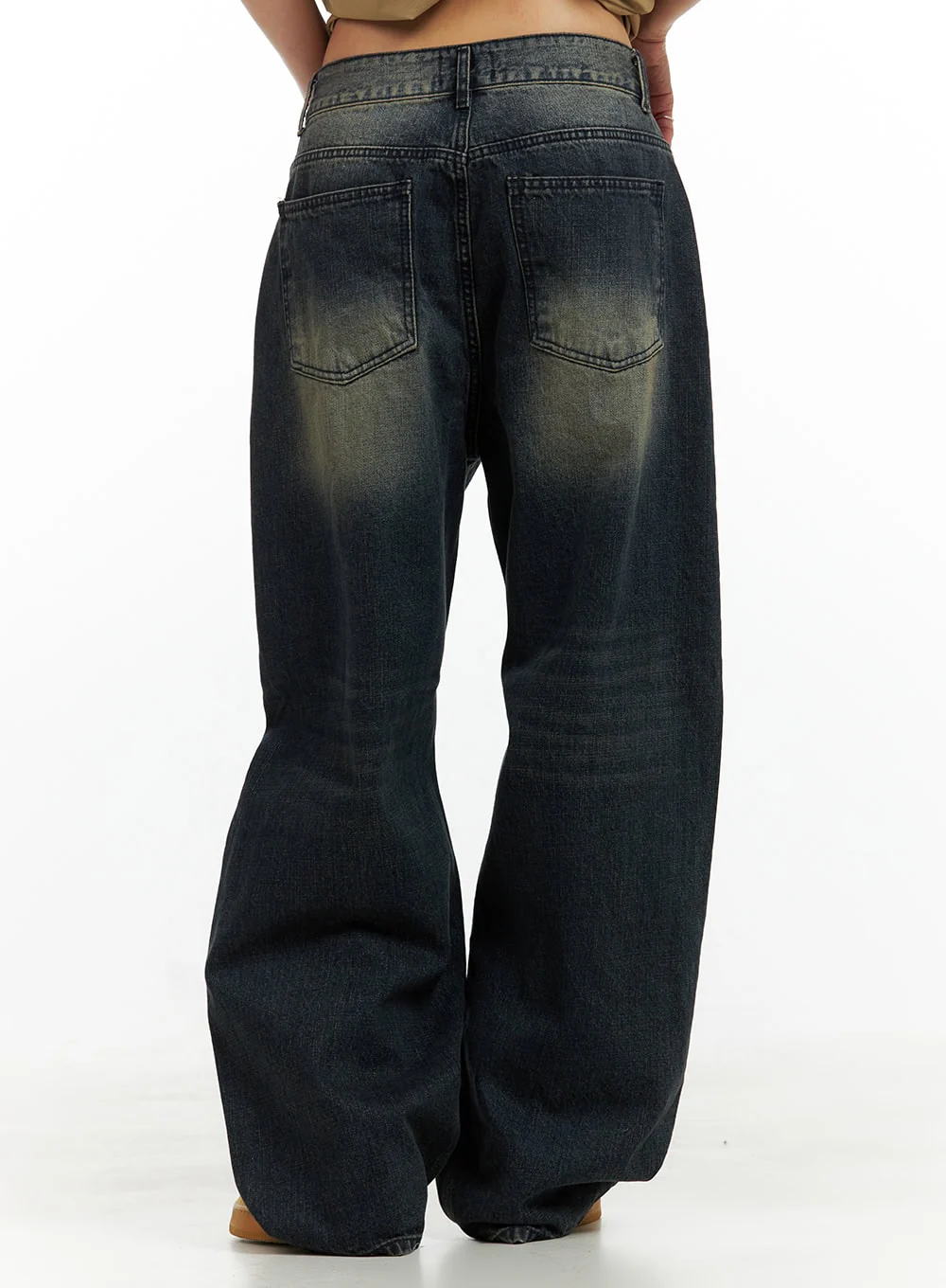 Solid Low Rise Baggy Jeans CU417 - Image 4