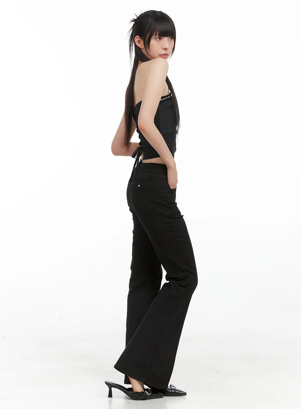Solid Slim Bootcut Pants CG409 - Image 4