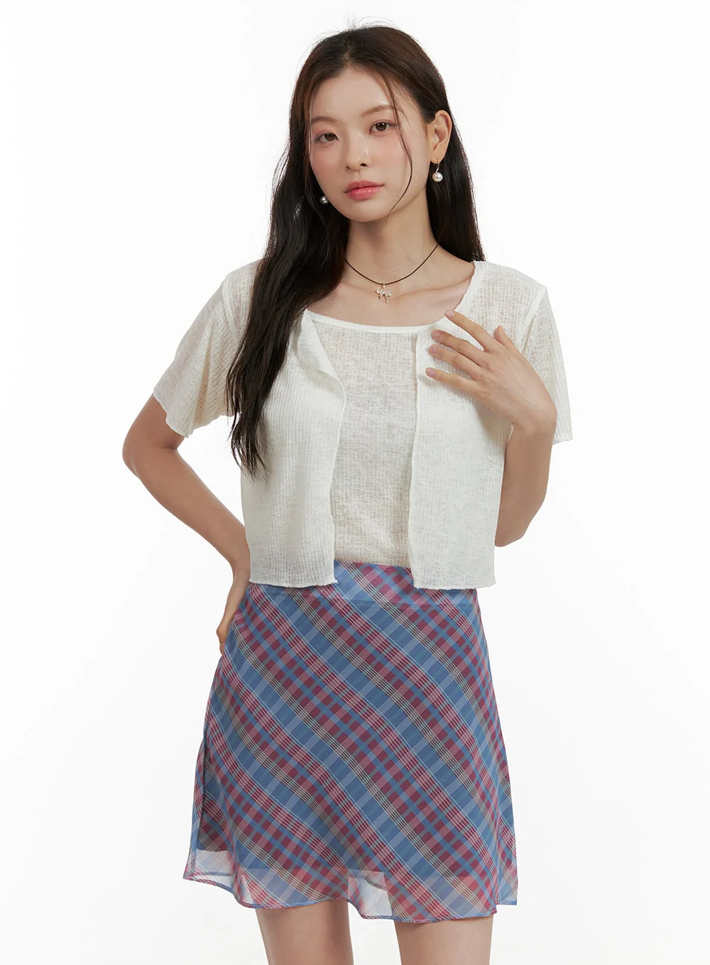 Solid Summer Top and Cardigan OU413 - Image 4