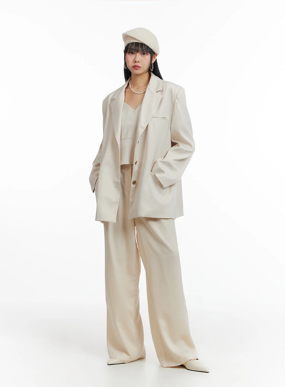 Solid Wide Leg Trousers IF402 - Image 6