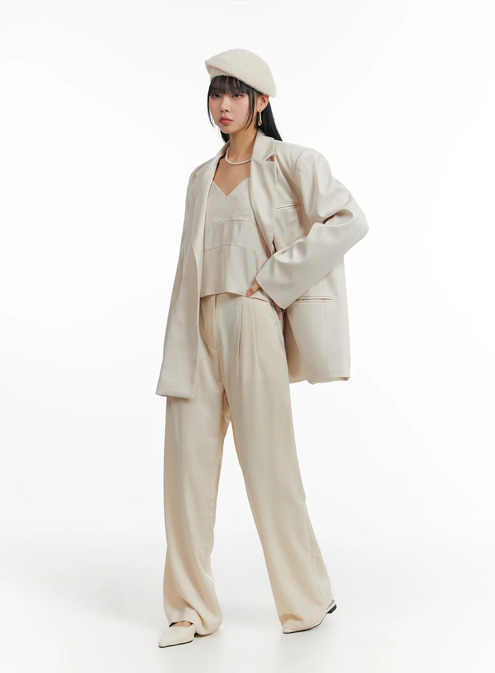 Solid Wide Leg Trousers IF402 - Image 7