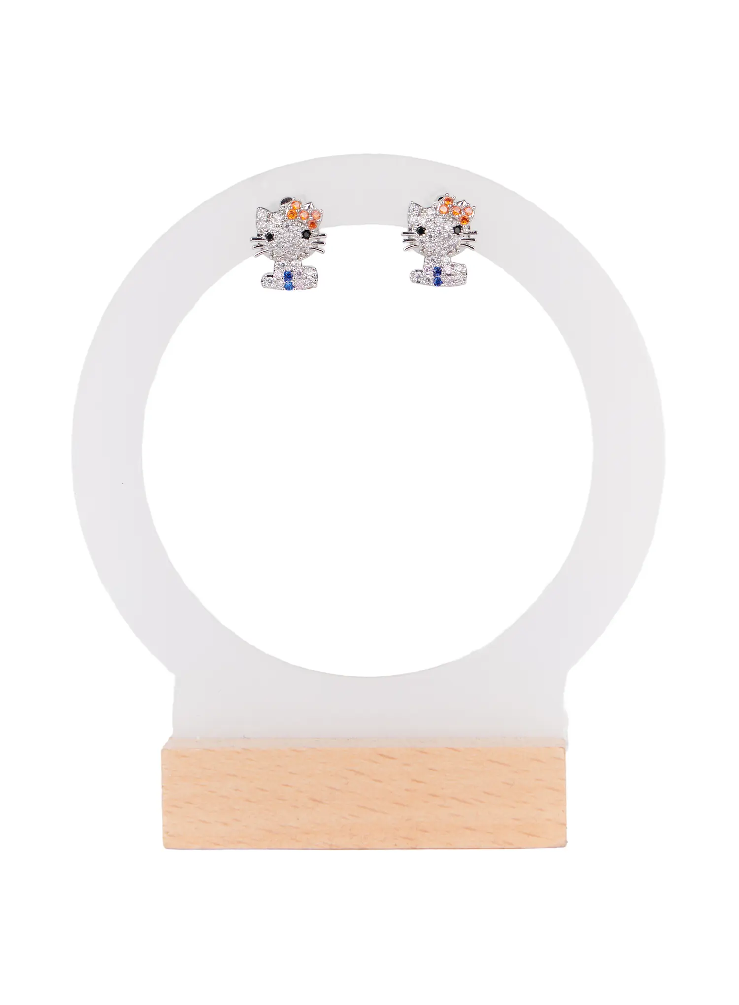 Sparkling Kitty Stud Earrings CD514 - Image 4