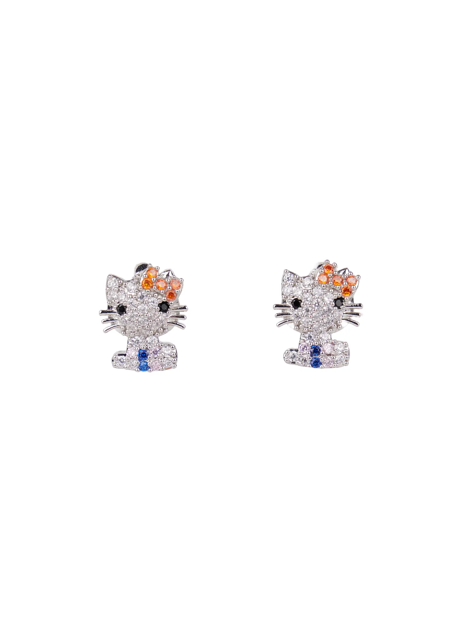 Sparkling Kitty Stud Earrings CD514 - Image 5