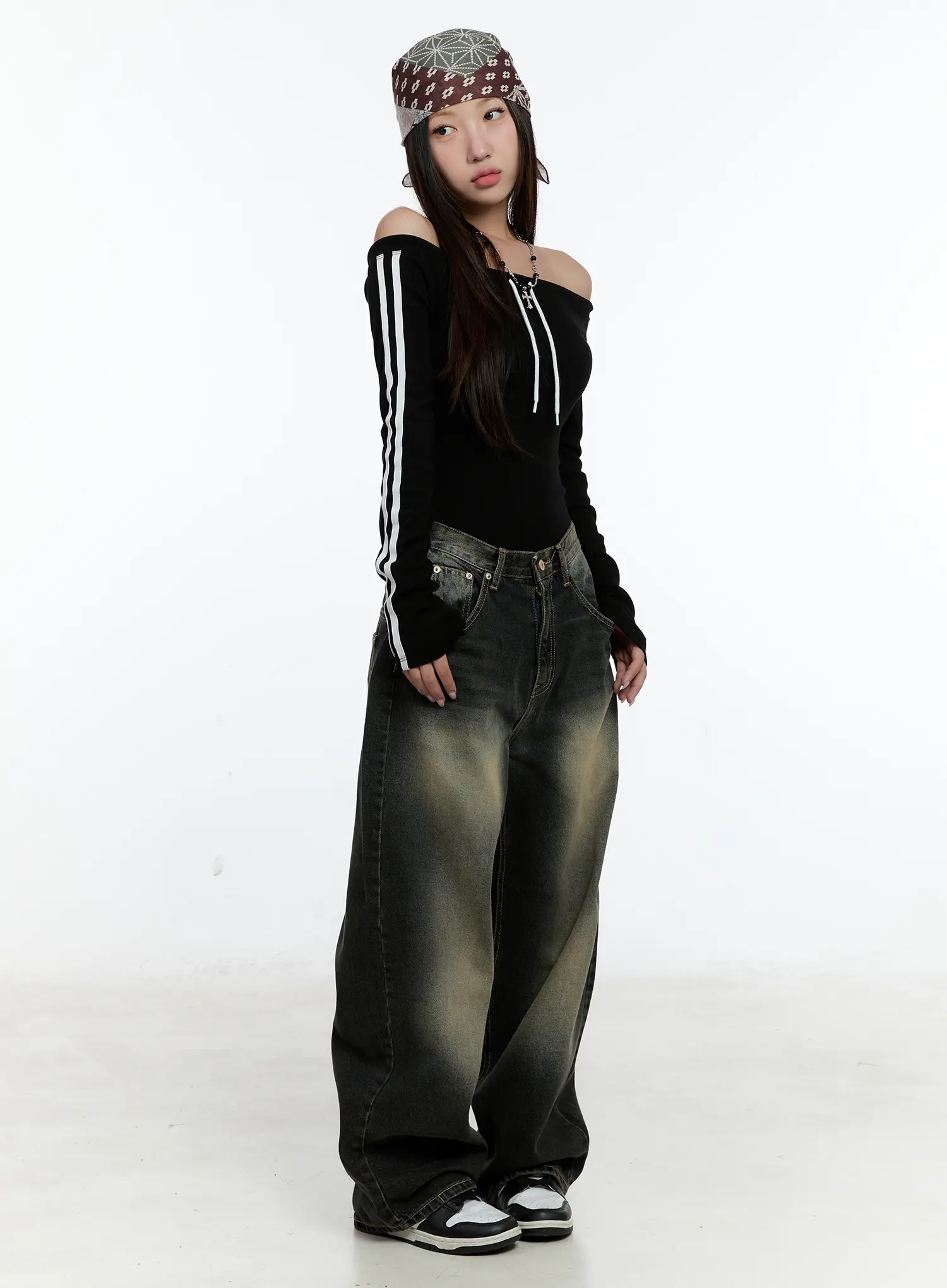 Sporty Off-Shoulder Knit Dress CS518 - Image 7