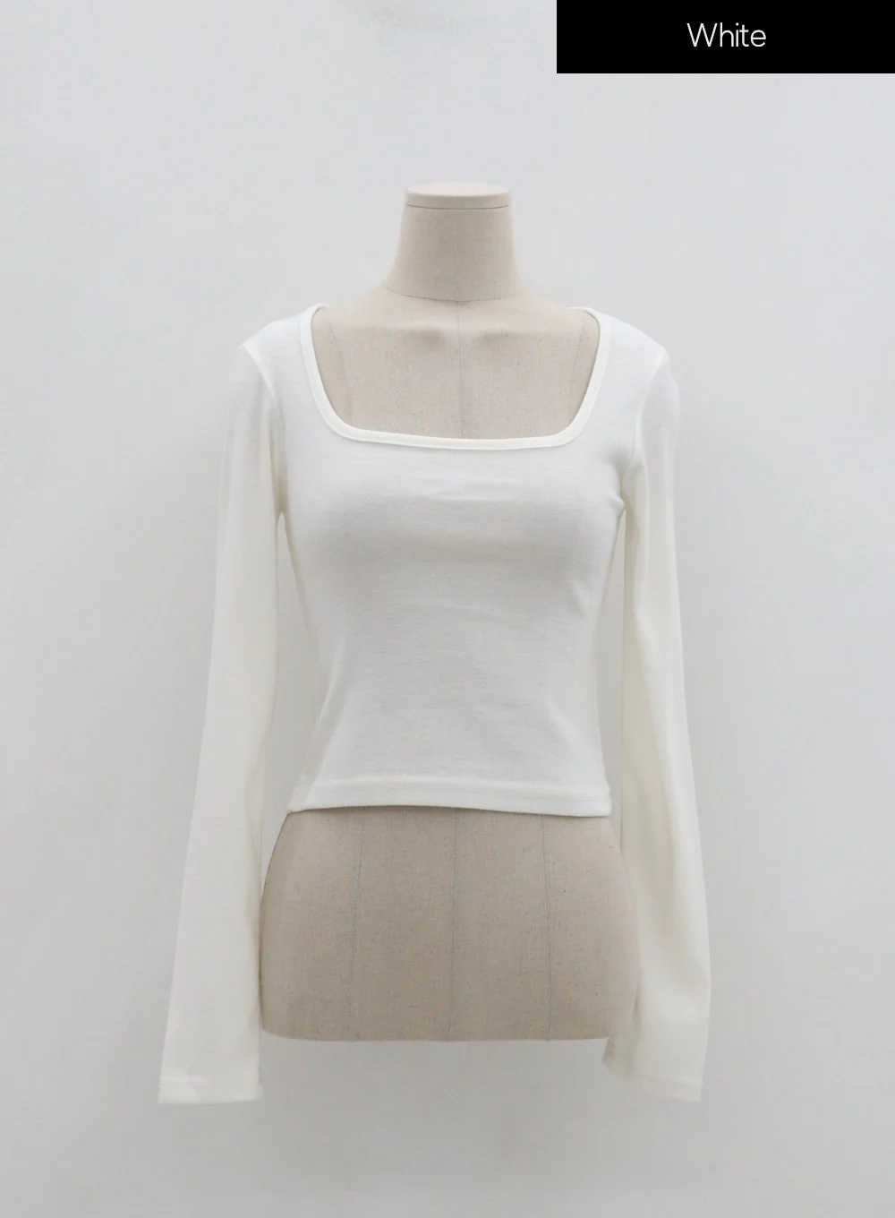 Square Neck Crop Long Sleeve T-Shirt IS05 - Image 10