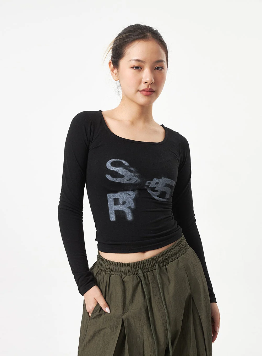 Square Neck Cropped Top CA318 - Image 5