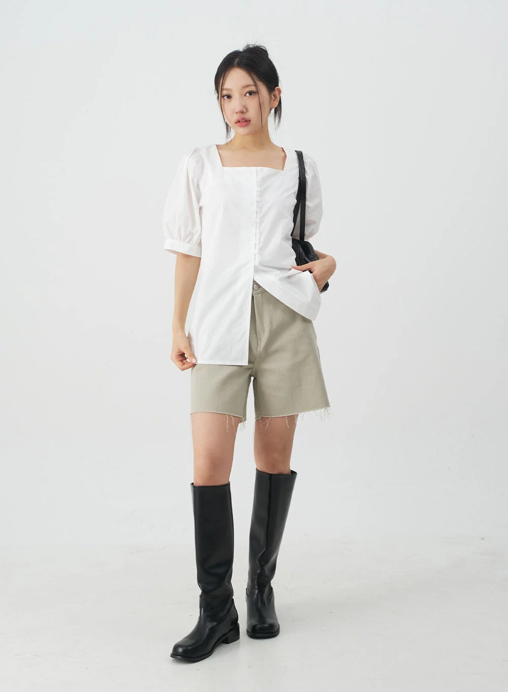 Square Neck Short Sleeve Blouse CY27 - Image 4