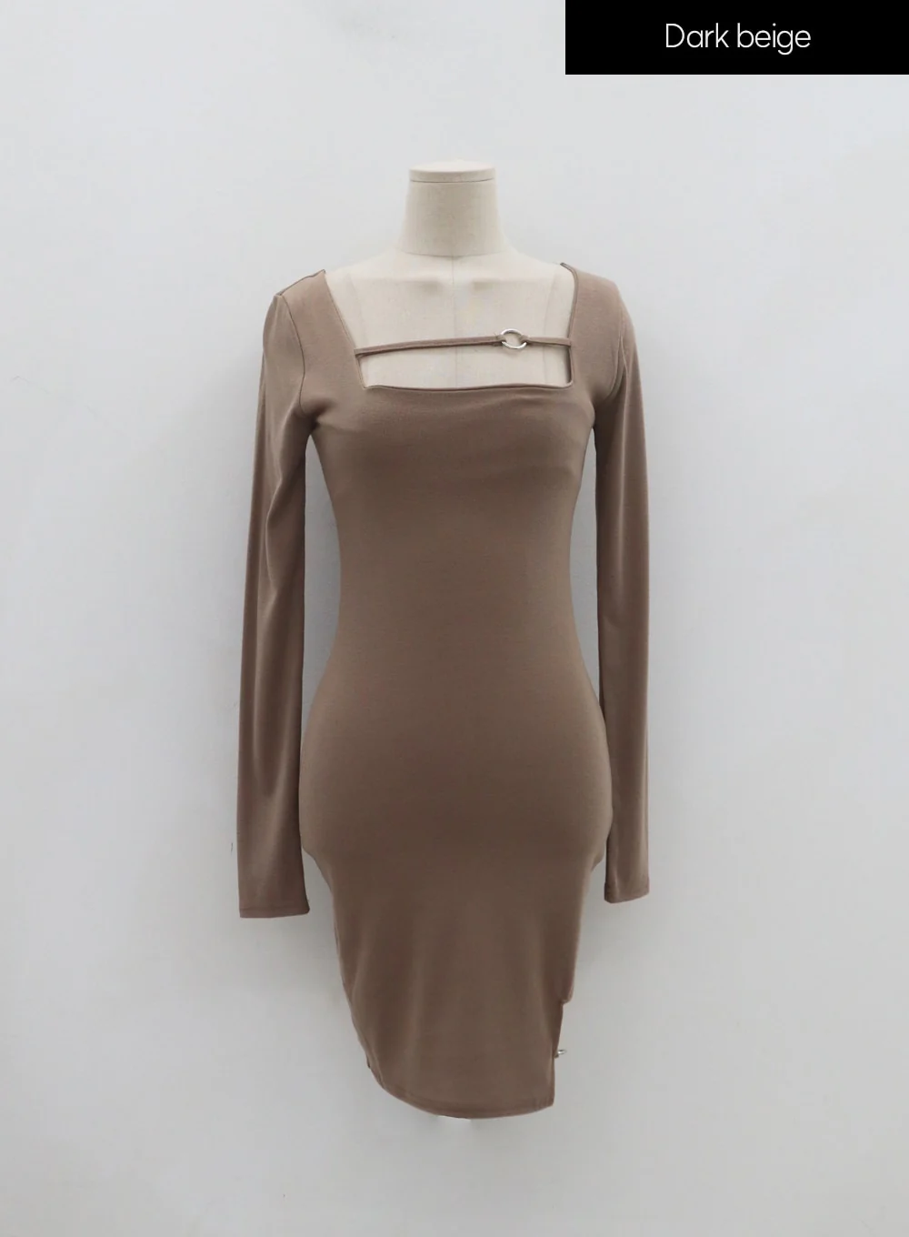 Square Neck Silver Color Hoop Mini Dress IN22 - Image 20