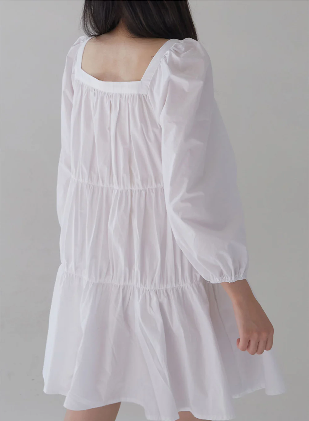 Square Neck Tiered Mini Dress - Image 2