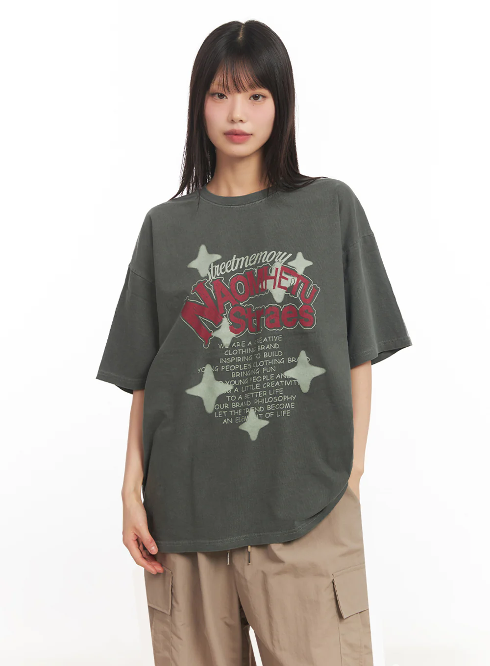 Star Graphic Cotton T-Shirt IY502 - Image 10