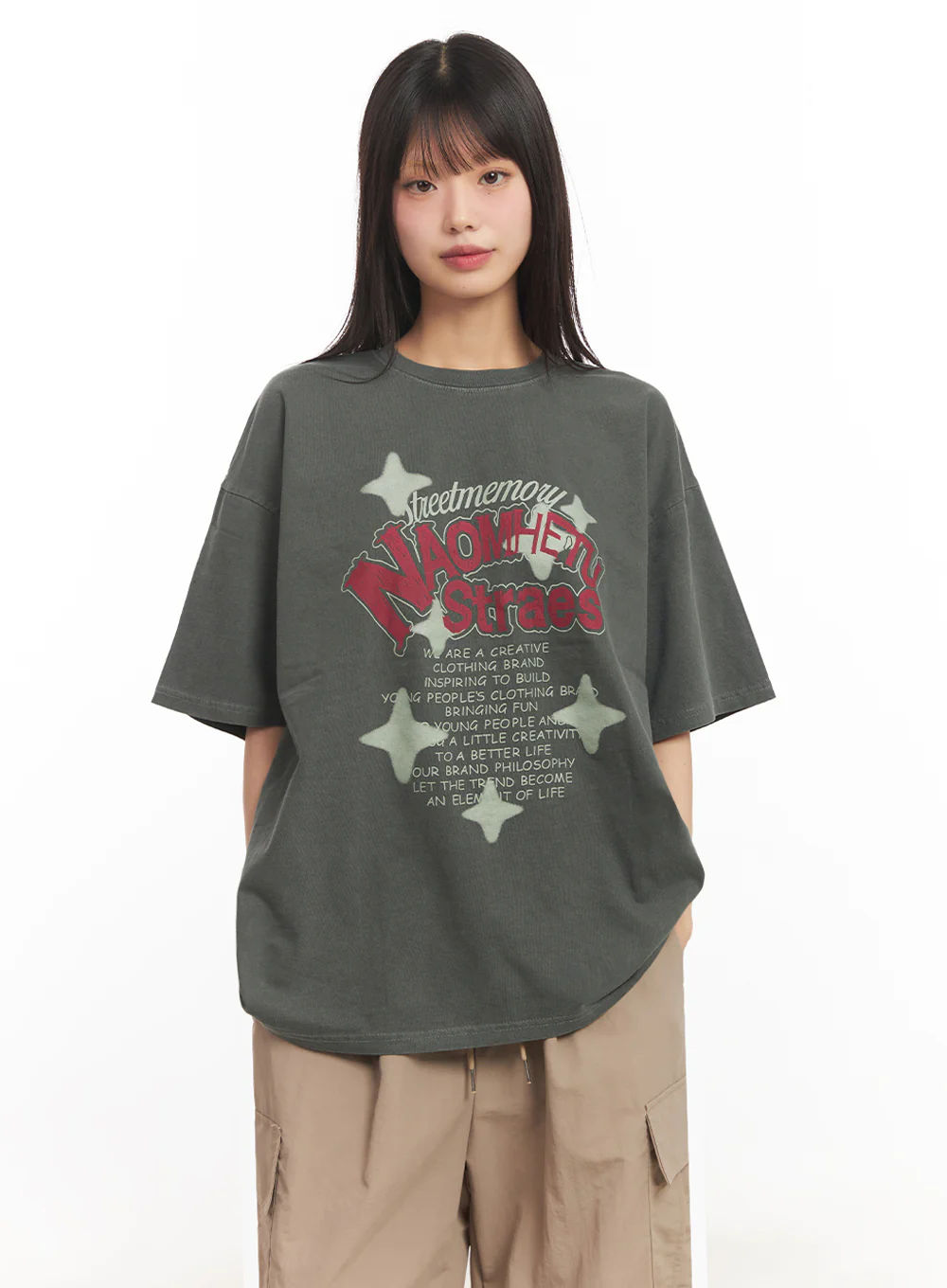 Star Graphic Cotton T-Shirt IY502 - Image 17