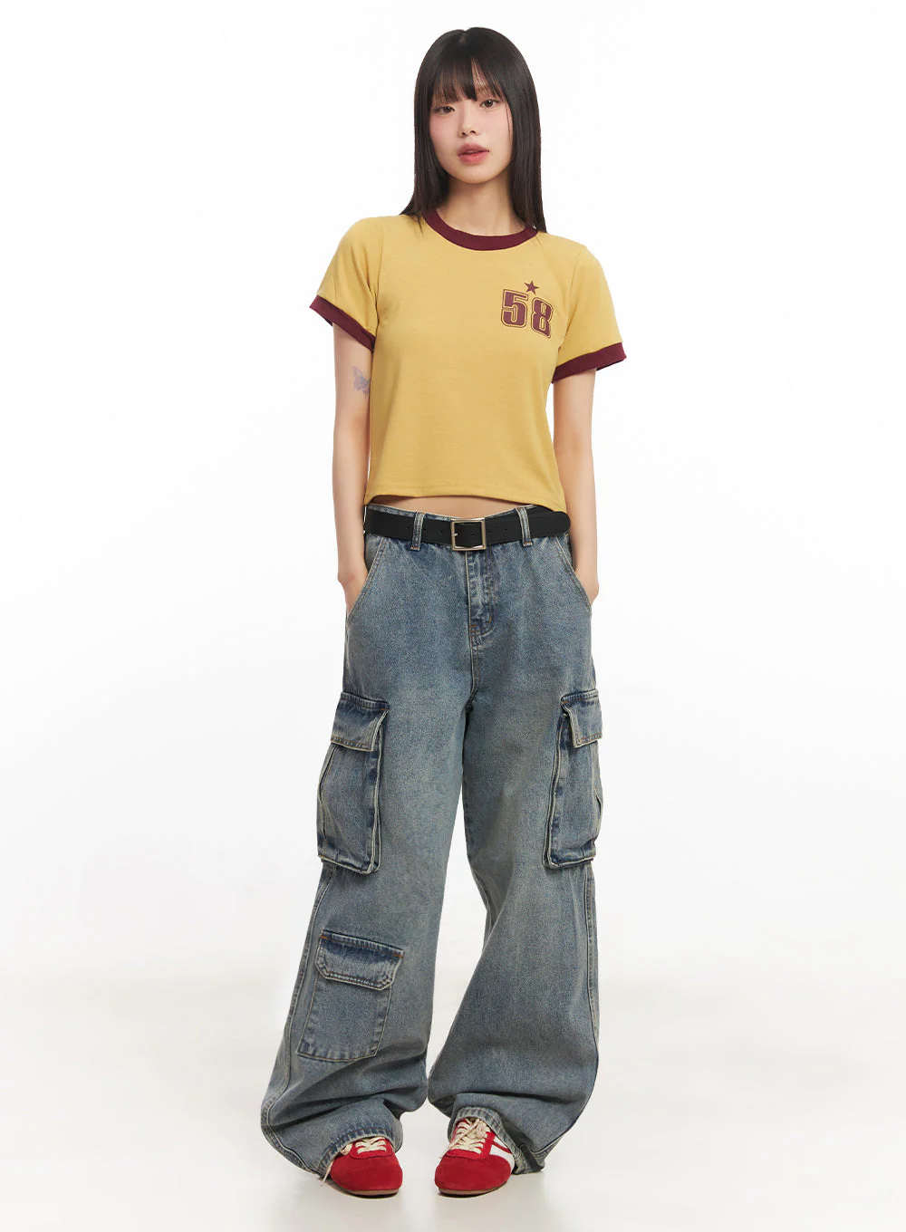 Star Number Graphic Crop Top IY502 - Image 5