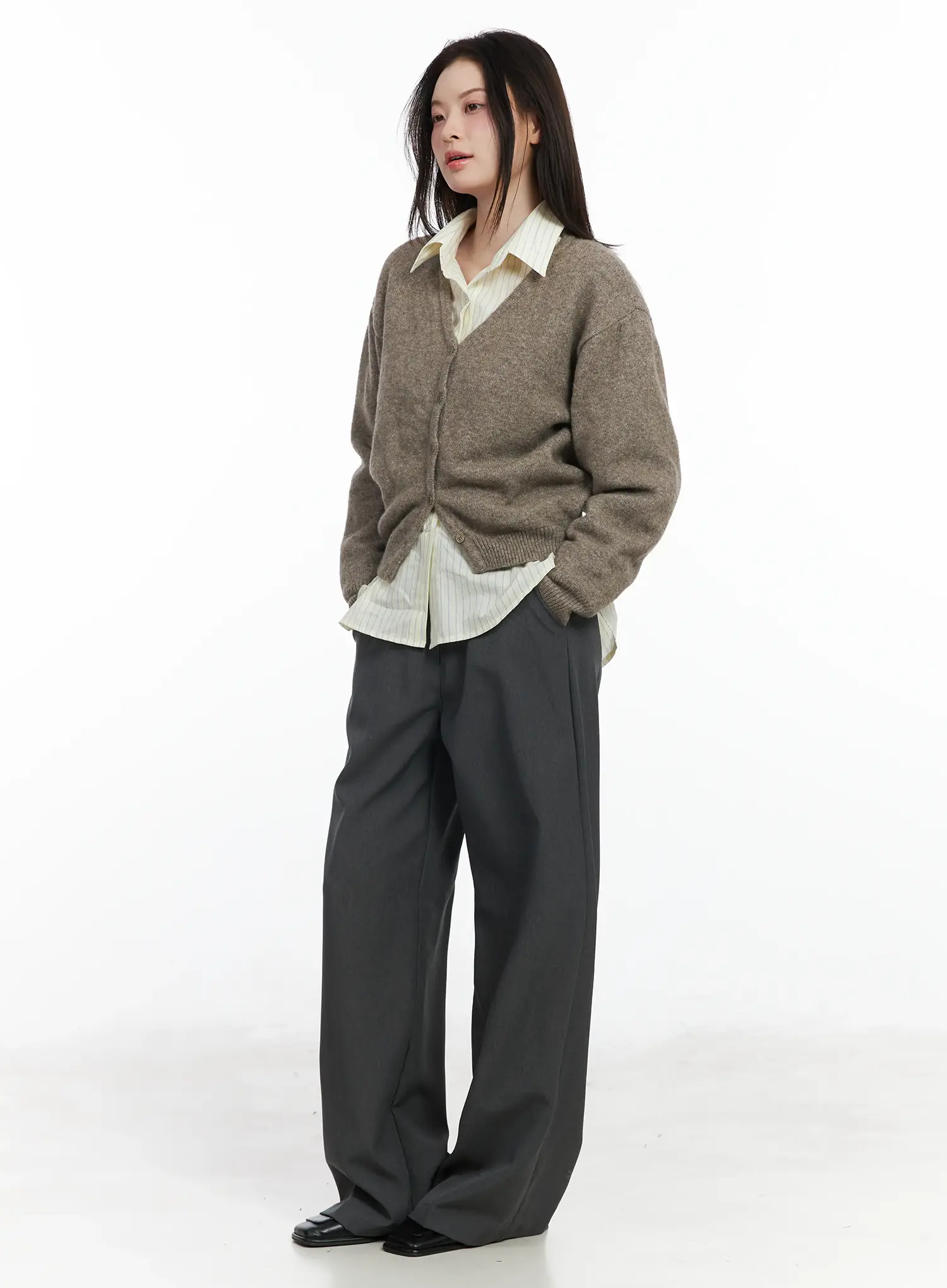 Straight Fit Wide Slacks IF525 - Image 10