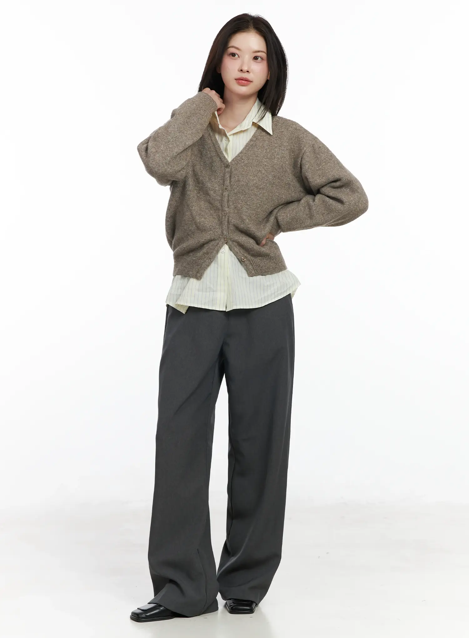 Straight Fit Wide Slacks IF525 - Image 9