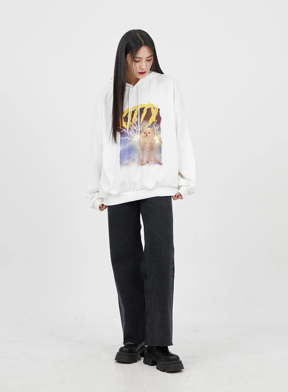 Straight Leg Black Jeans BM316 - Image 8