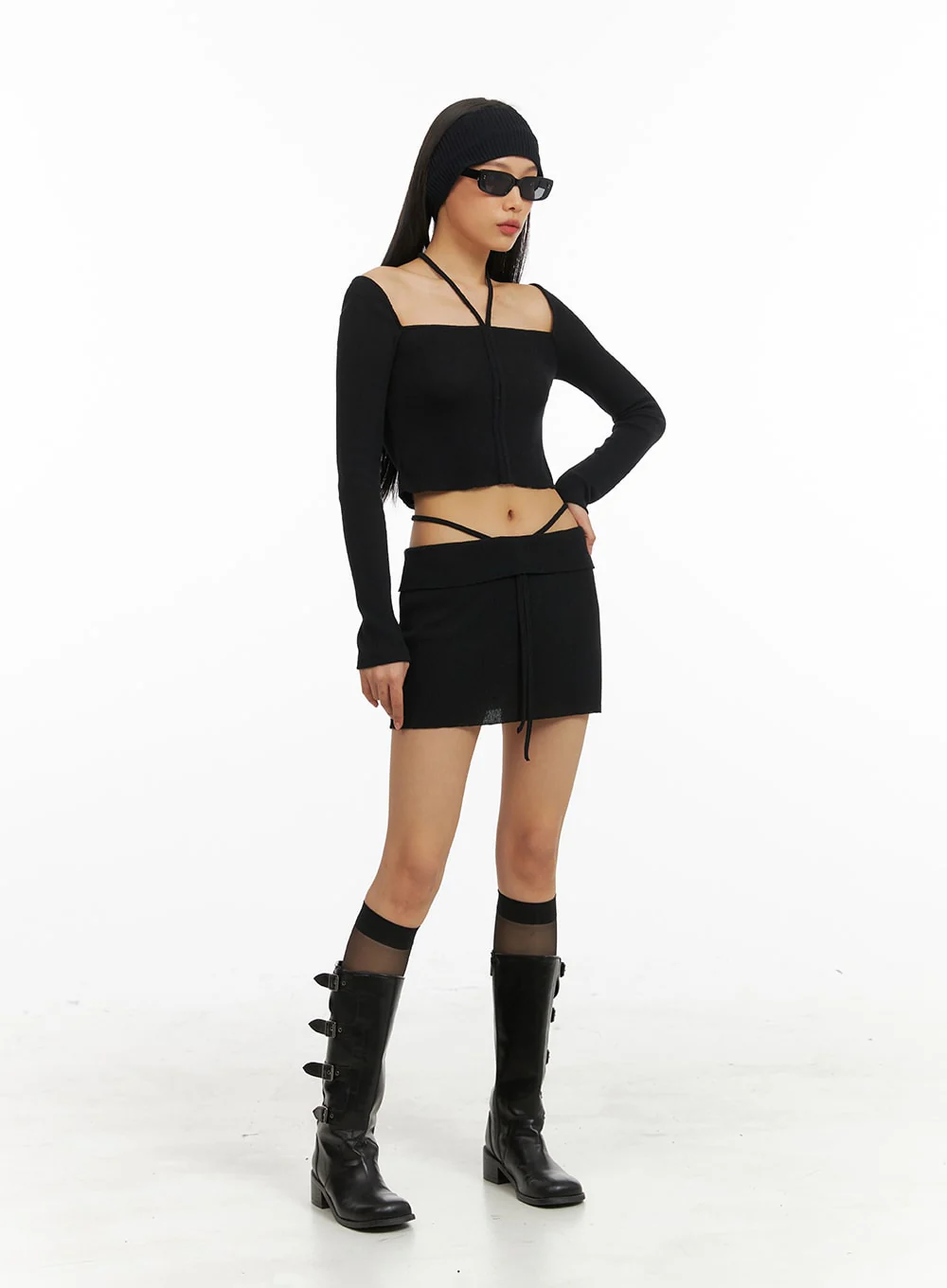 Strap Waist Sheer Mini Skirt IA417 - Image 3