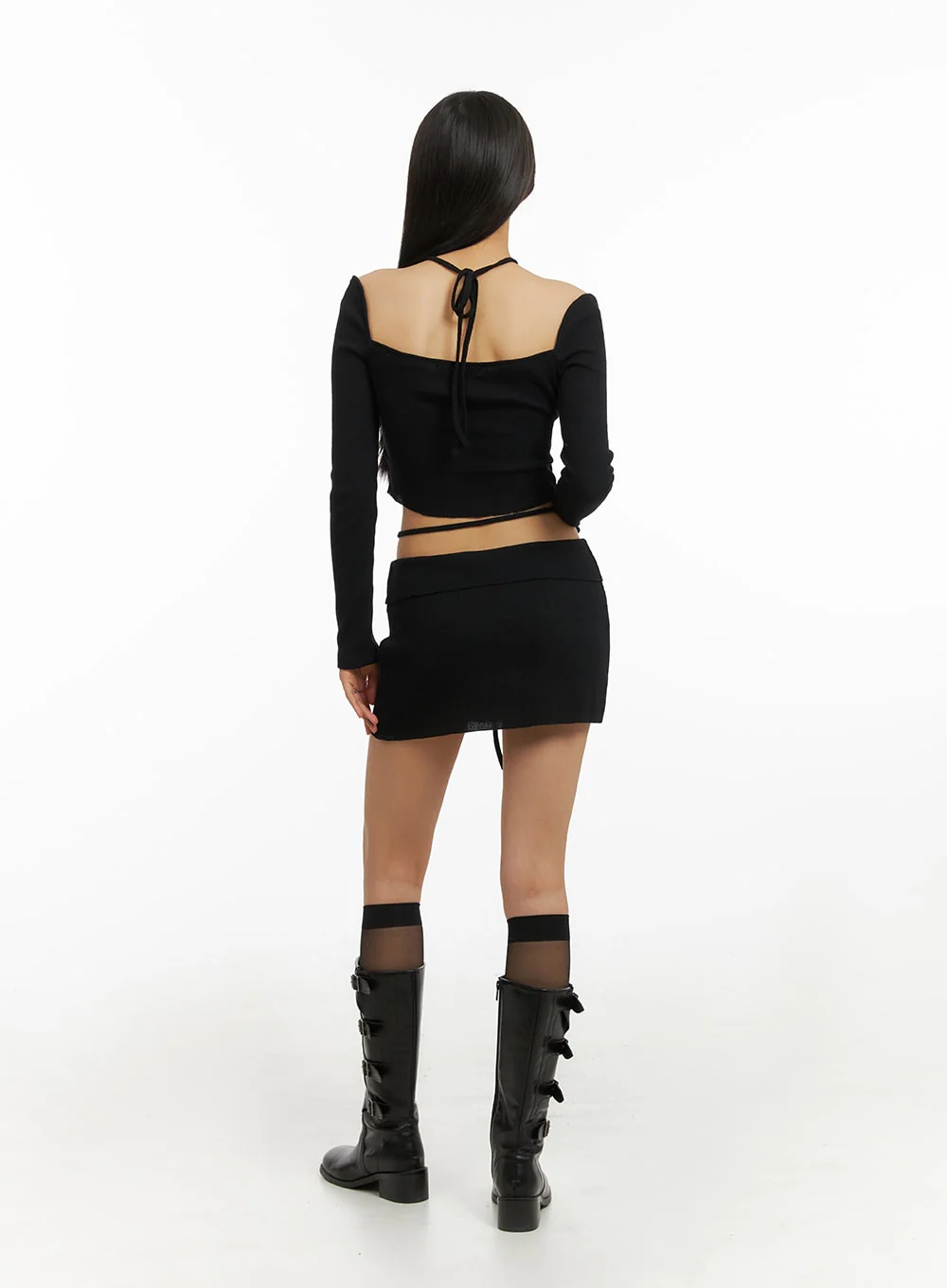 Strap Waist Sheer Mini Skirt IA417 - Image 7