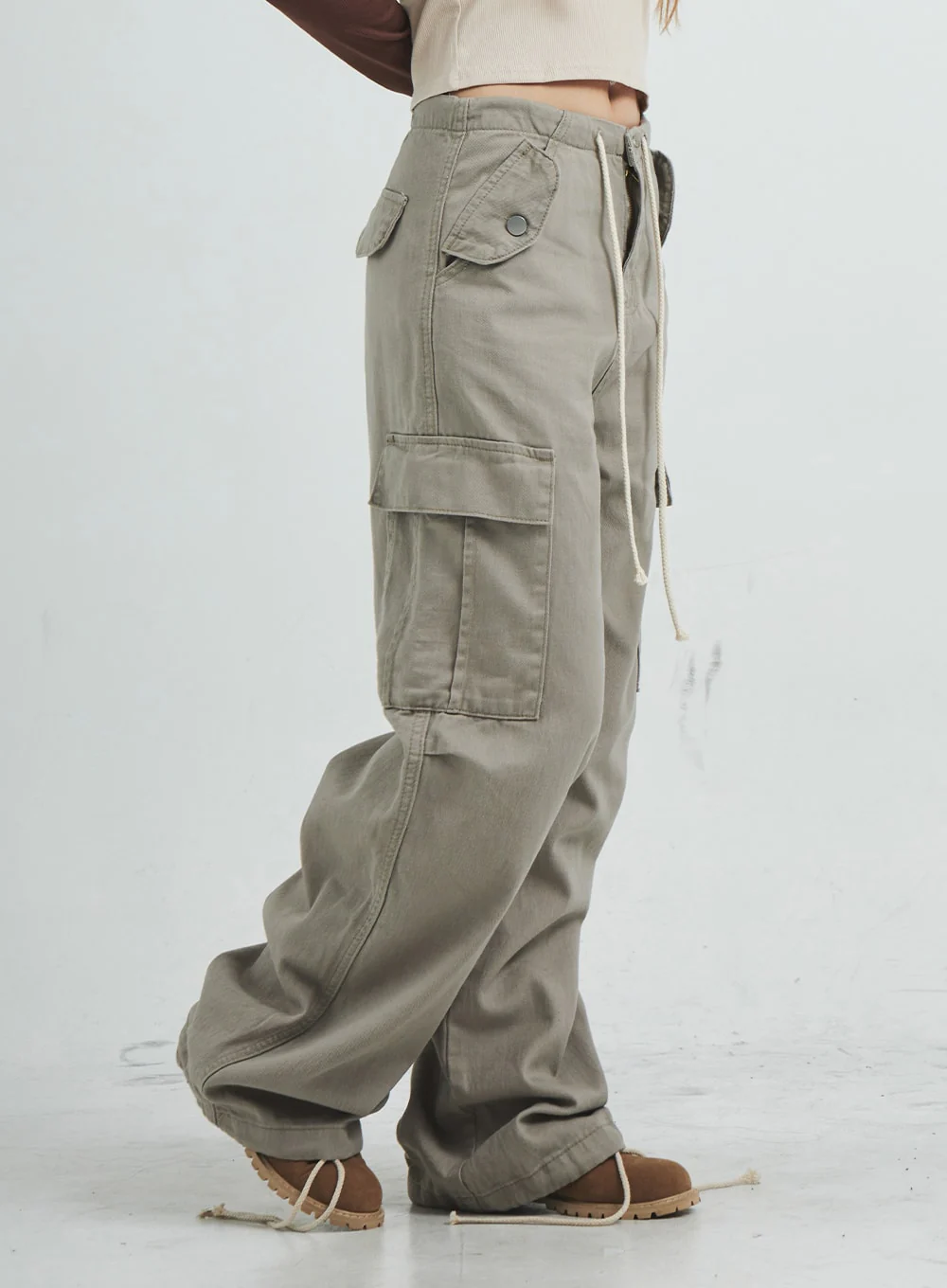 String Cargo Wide Pants CS08 - Image 9