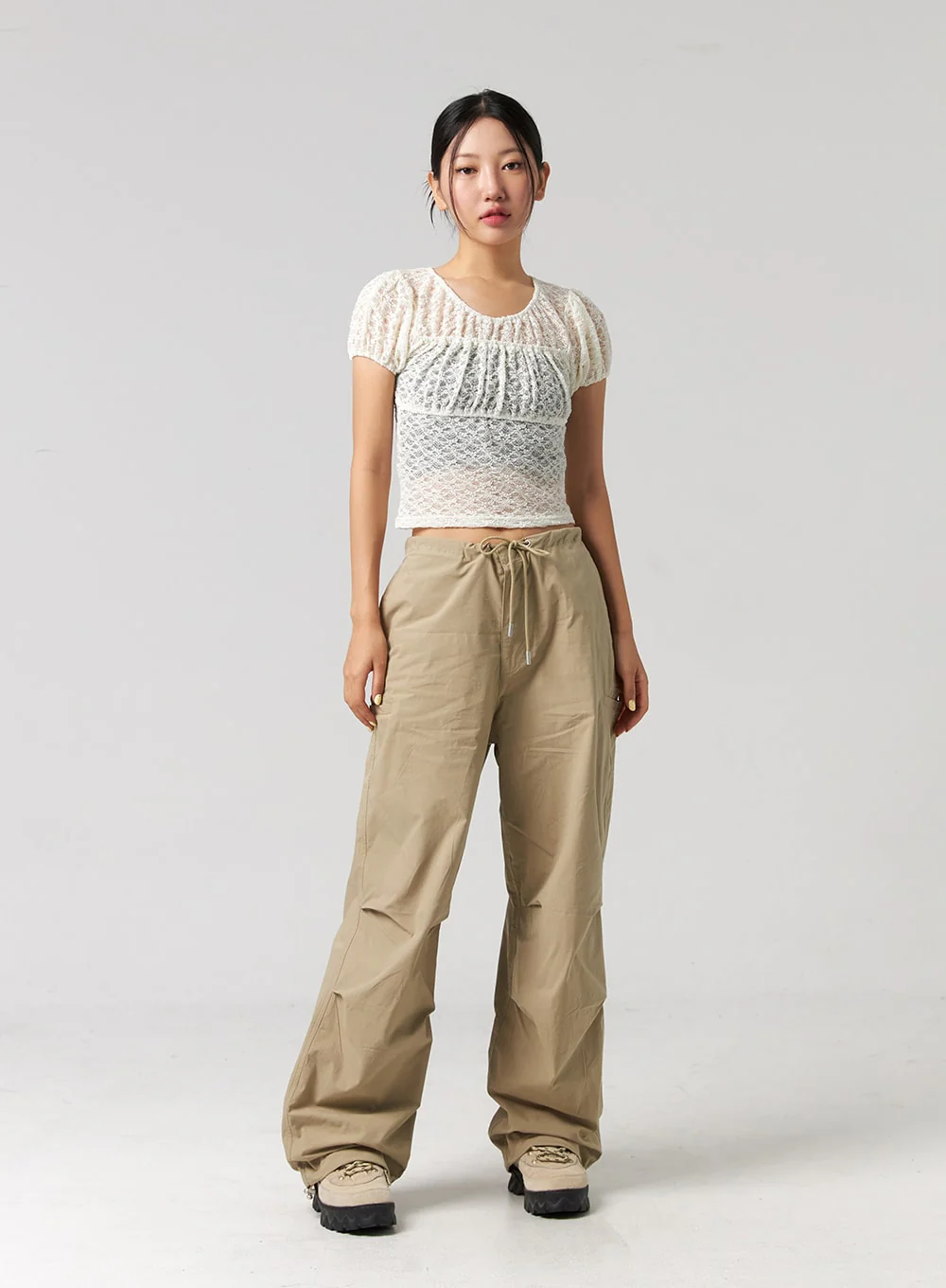 String Detail Wide Pants CG319 - Image 3