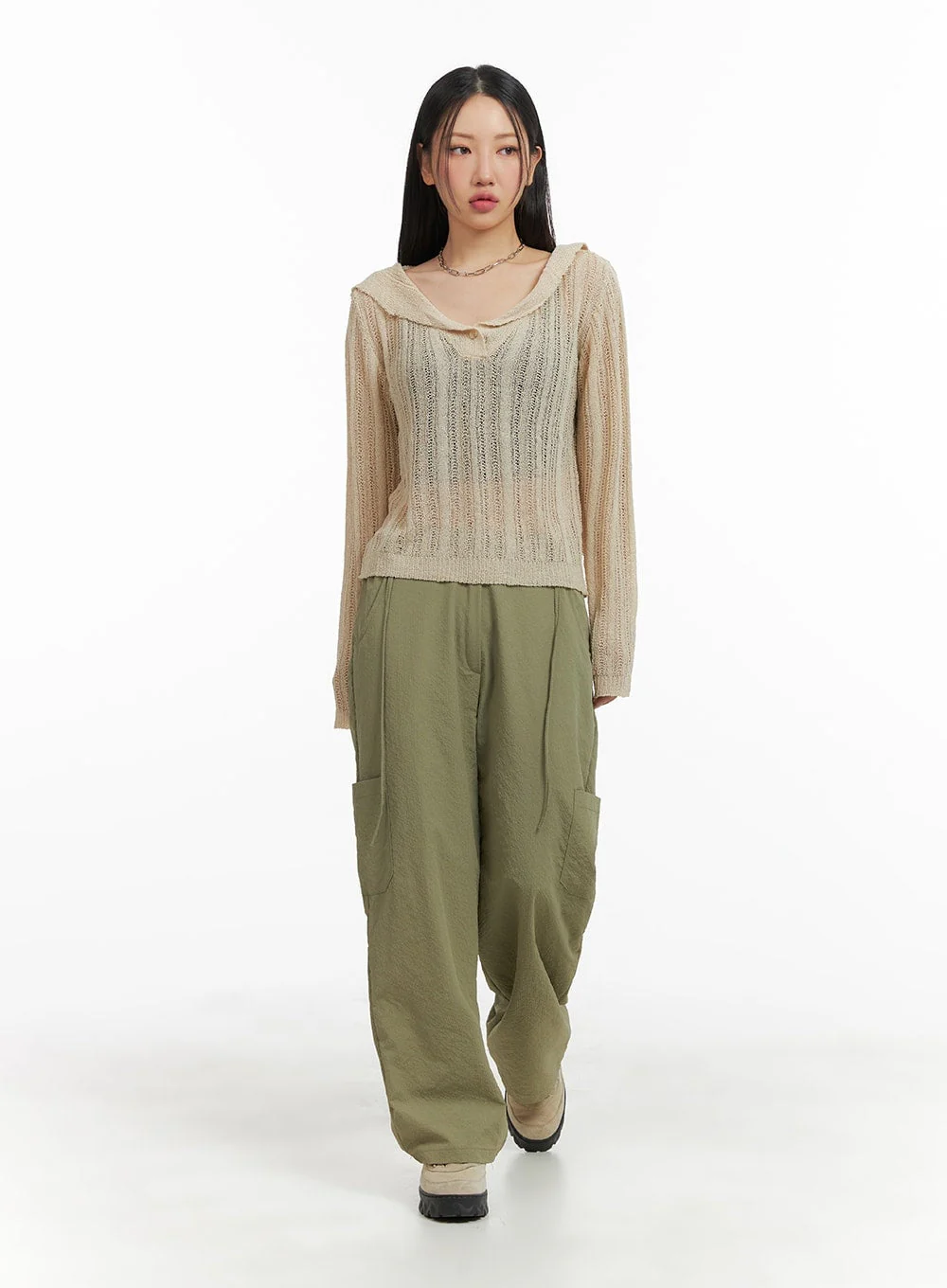 String Straight Leg Pants CM422 - Image 2