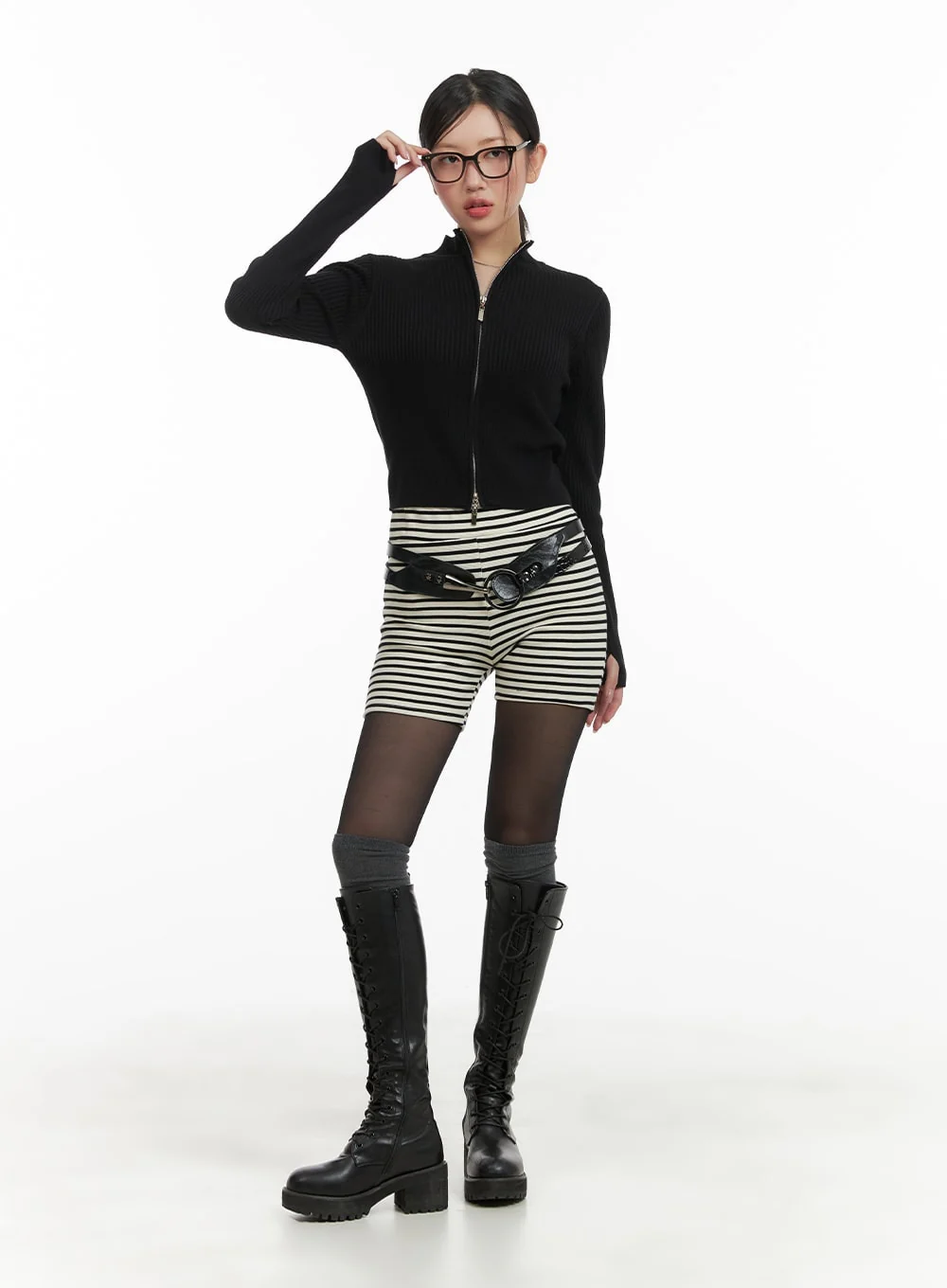Stripe Cotton Shorts CA409 - Image 2