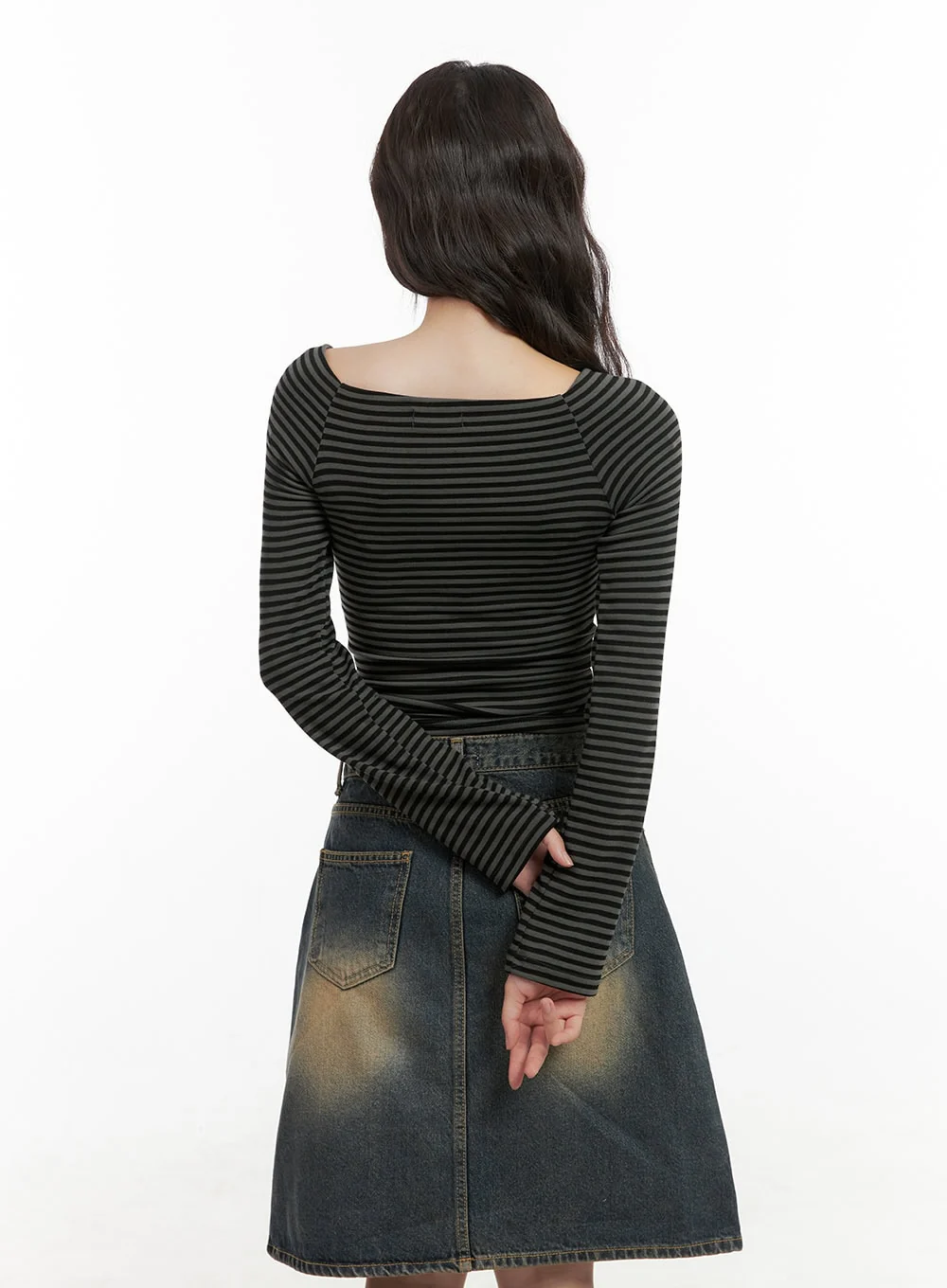 Stripe Square Neck Long Sleeve CG423 - Image 5